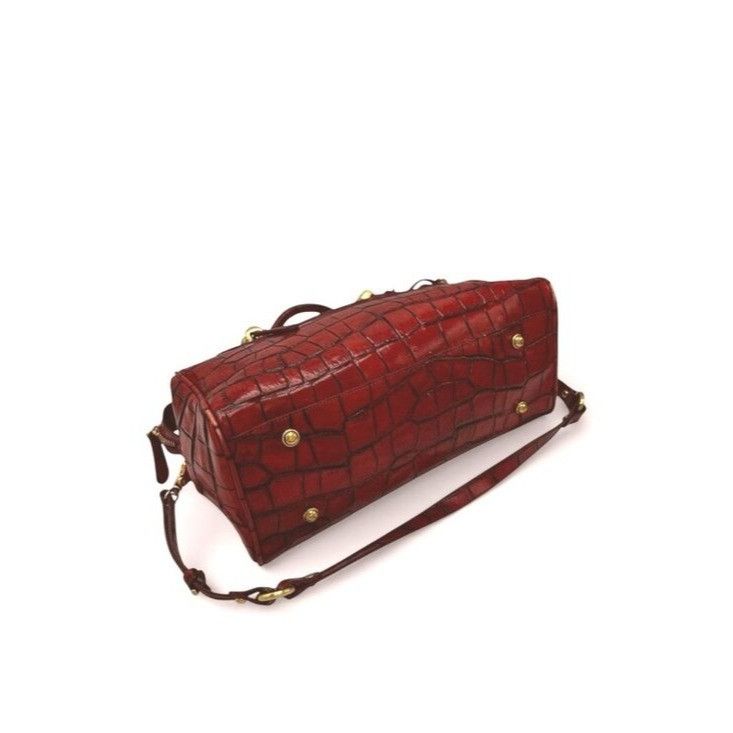 BRAHMIN Brahmin Elegant Crocodile-Embossed Red Leather Satchel Handb Size ONE SIZE - 6 Thumbnail