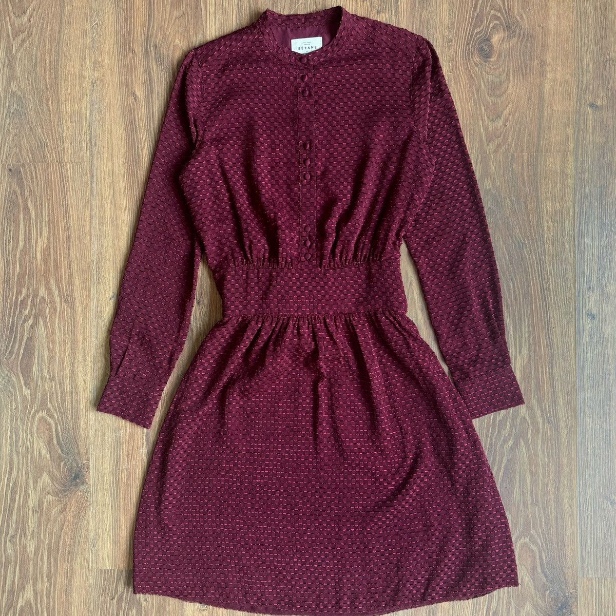 Sezane Sézane Mid-Length Dress Polyester Burgundy Women’s FR 36 Size XS / US 0-2 / IT 36-38 - 1 Thumbnail