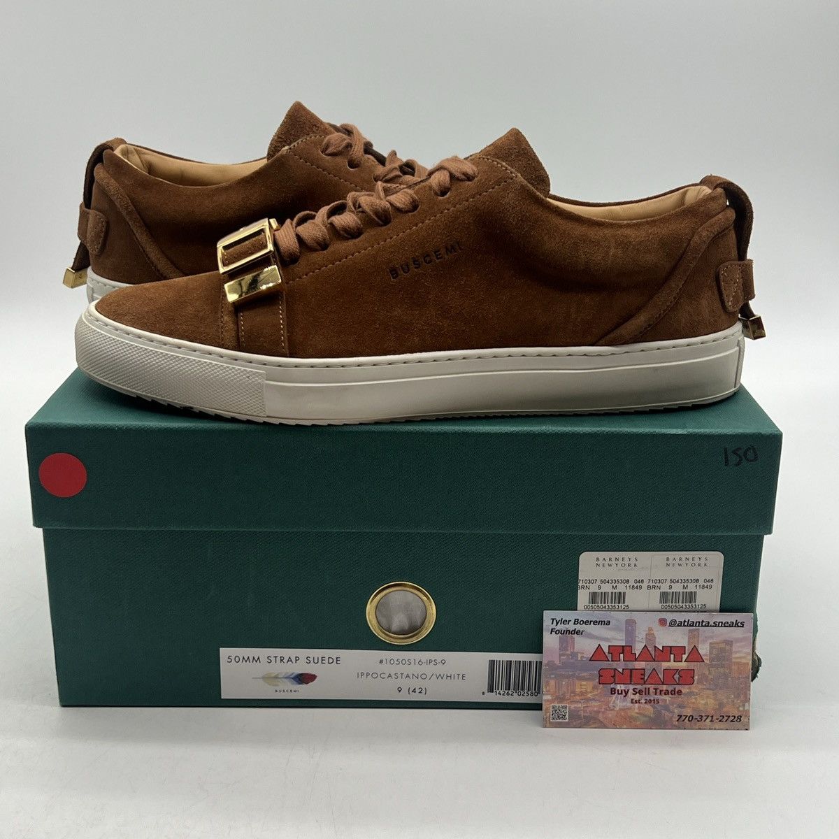 Barneys New York Buscemi Brown Suede Gold Buckle Low Size US 9 / EU 42 - 1 Thumbnail