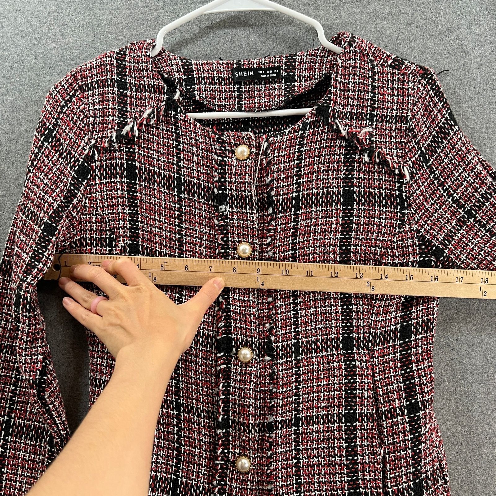 Shein SHEIN Top Suits Womens Size Small Red Tweed Formal Size S / US 4 / IT 40 - 7 Thumbnail