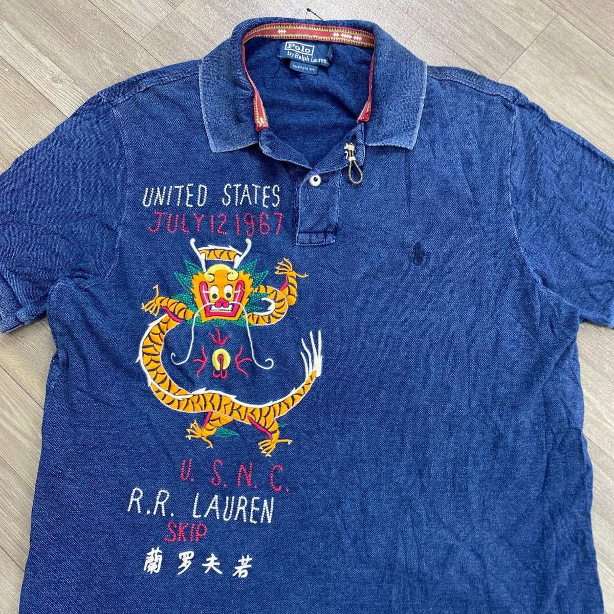 Polo Ralph Lauren Rare 2011 Polo Ralph Lauren U.S.N.C Dragon Embroidered Polo Size US L / EU 52-54 / 3 - 2 Thumbnail