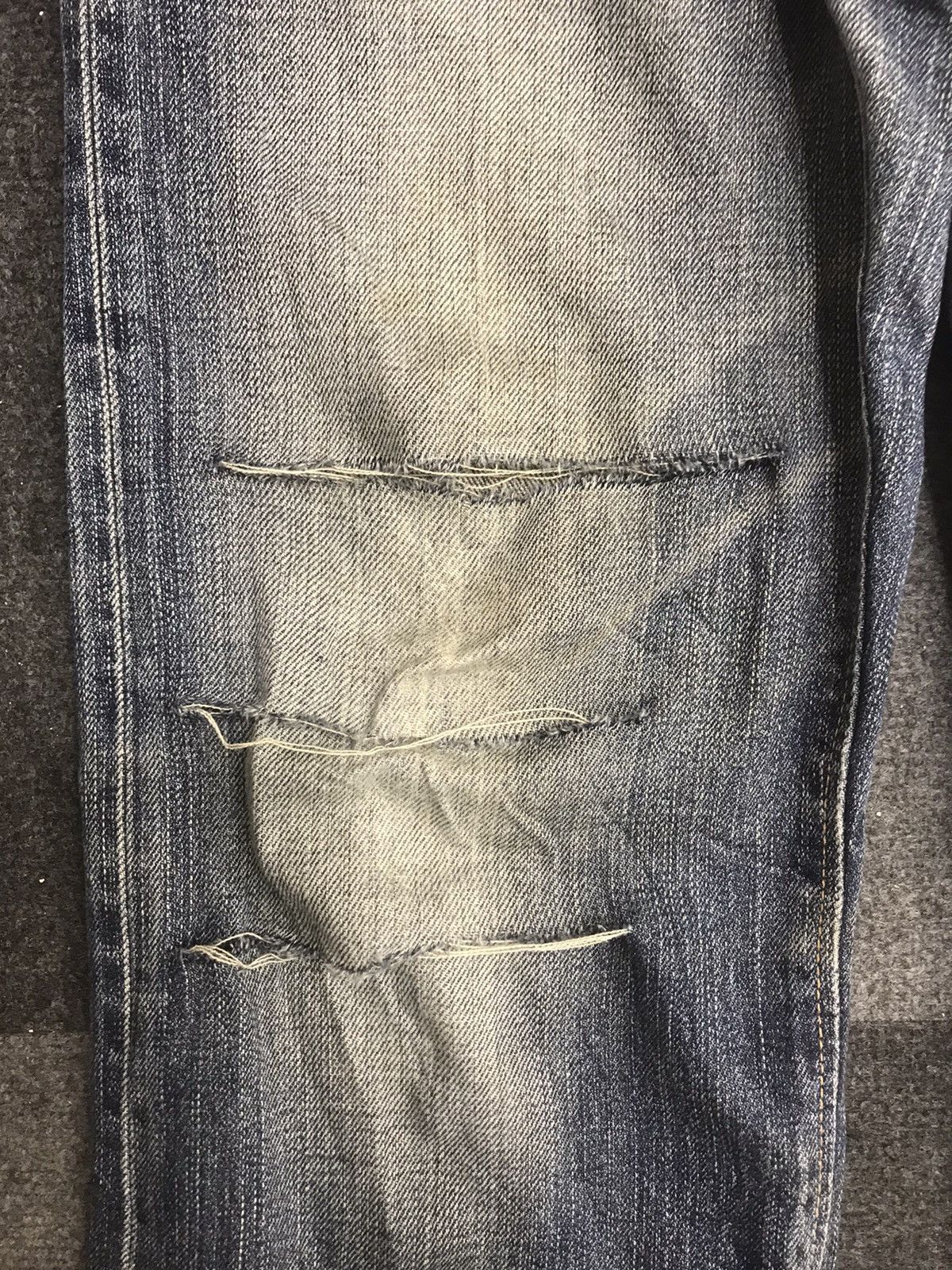 Edwin 💥THRASHED💥EDWIN 505zx Selvedge Distressed Jeans Size US 30 / EU 46 - 11 Thumbnail