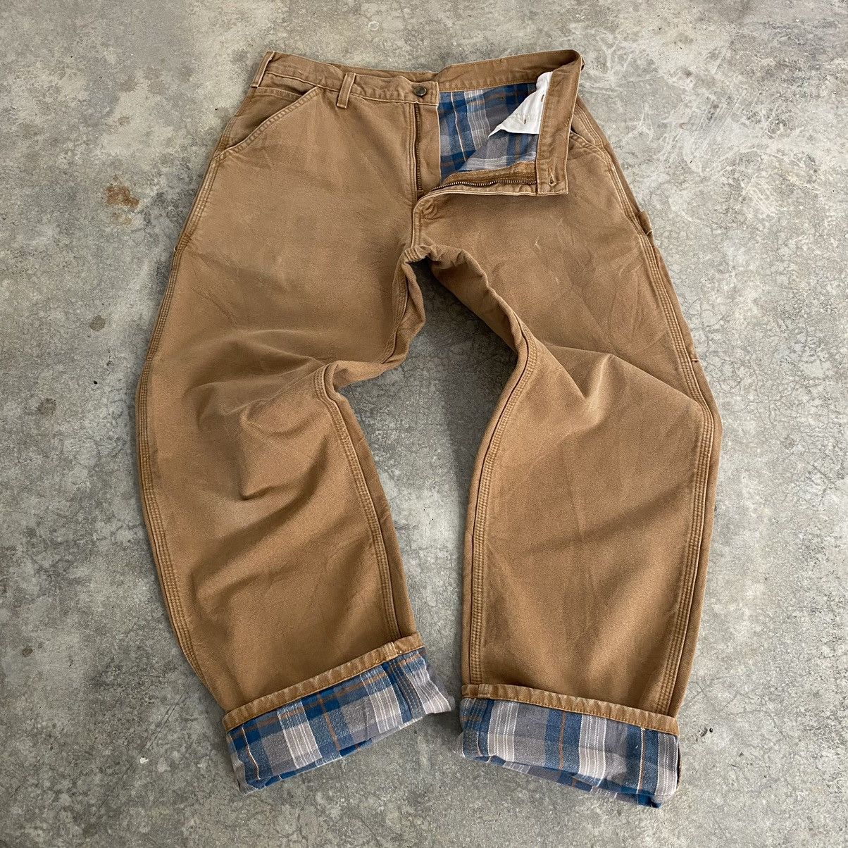 Carhartt Vintage Carhartt Blanket Lined Tan Carpenter Work Pants Size US 34 / EU 50 - 2 Thumbnail