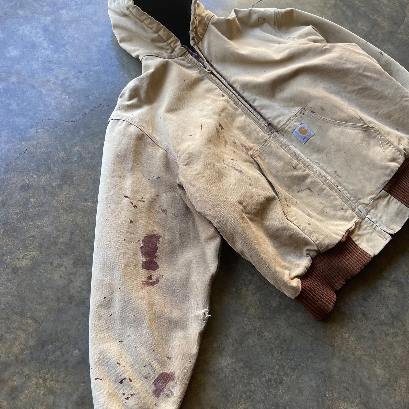 Carhartt Vintage 90s Faded Paint Splatter Carhartt Distressed Jacket Size US XXL / EU 58 / 5 - 2 Thumbnail