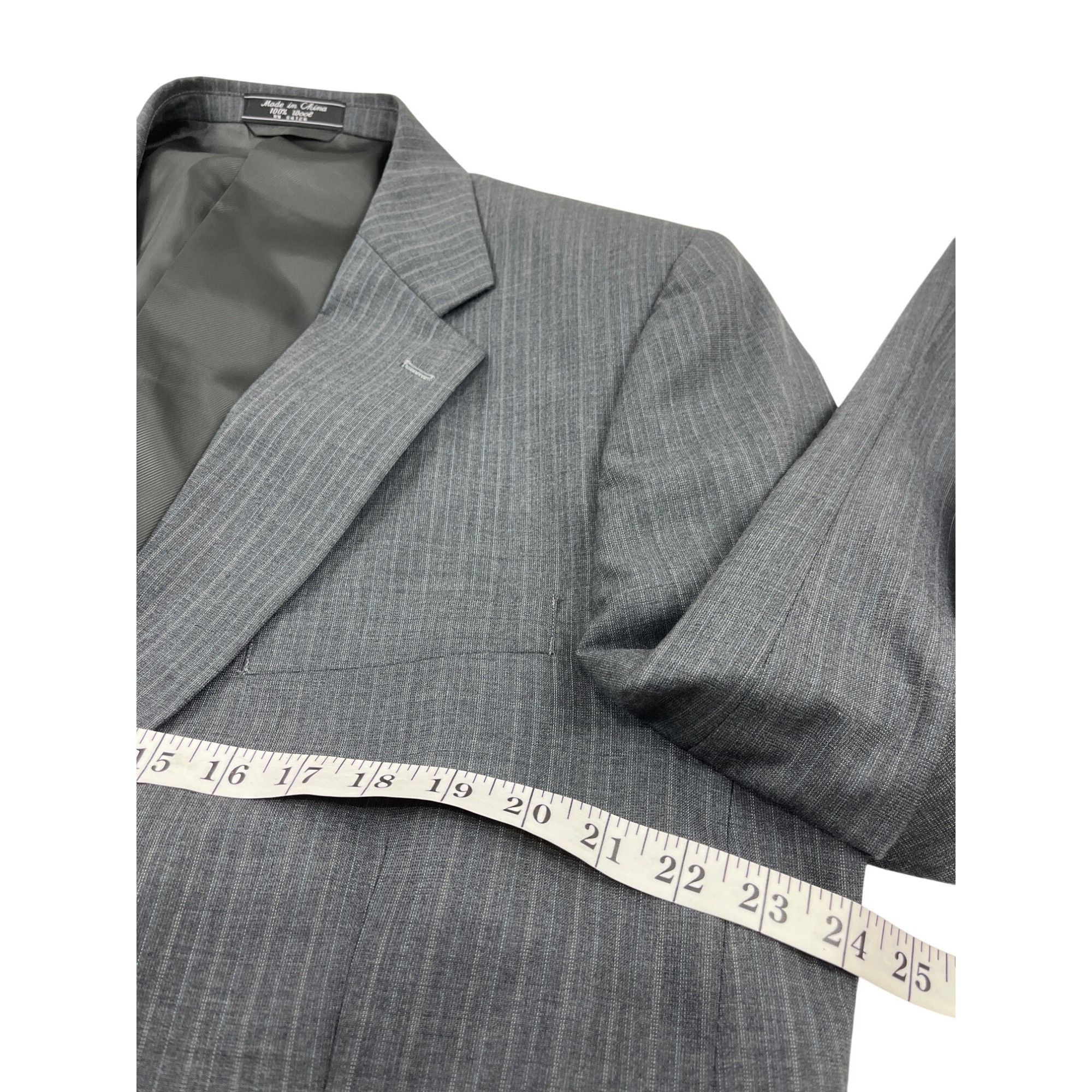 Other Mens Gray Pinstripe Two-Piece Suit 100% Wool Classic Fit Jac Size 44R - 7 Thumbnail
