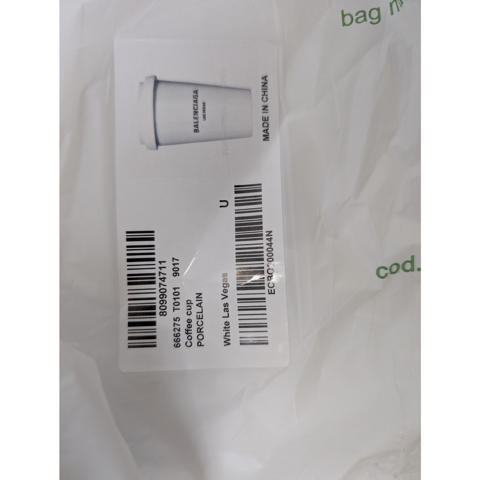 Balenciaga o1rshd1 Size: OS / Las Vegas Porcelain Coffee Cup in White Size ONE SIZE - 10 Thumbnail