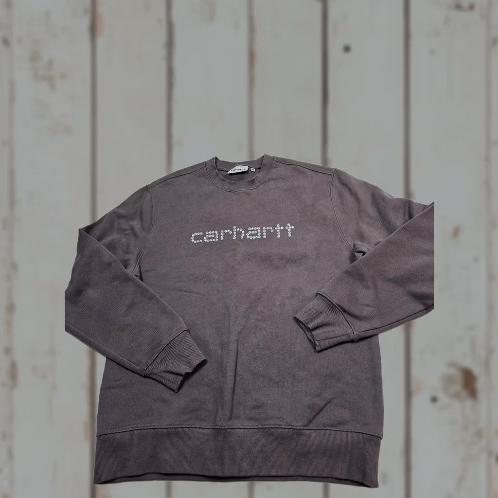 Carhartt Carhartt WIP Sweatshirt Mens M Purple Rivet Script Crewneck Fleece Logo Graphic Print Crew Neck Size US M / EU 48-50 / 2 - 1 Thumbnail