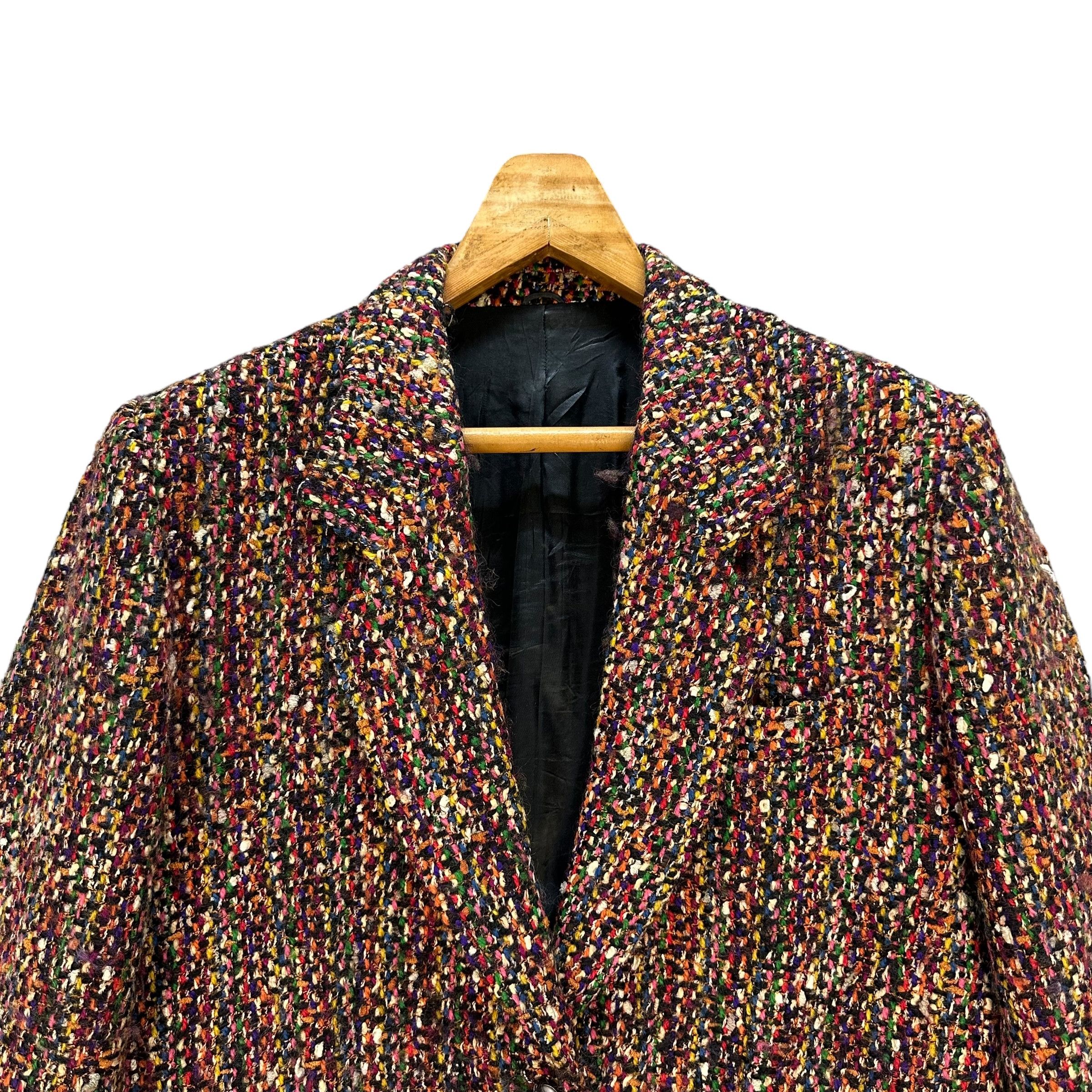 Kenzo Vintage 90s KENZO Paris Rainbow Tweed Blazer Jacket A80-1941 Size M / US 6-8 / IT 42-44 - 2 Thumbnail