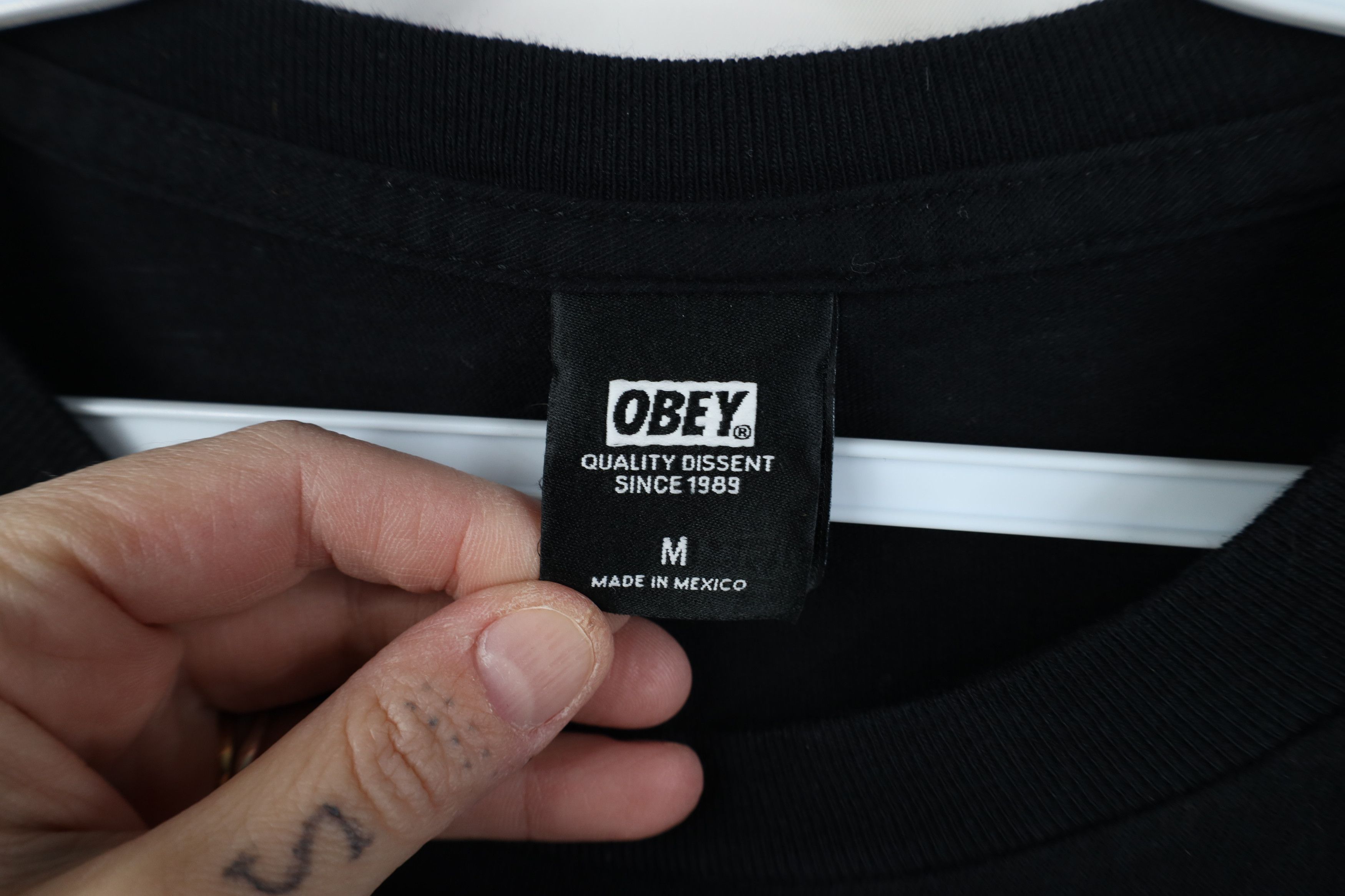 Obey Vintage Y2K Obey Propaganda Flower Long Sleeve T-Shirt Black Size US M / EU 48-50 / 2 - 7 Thumbnail