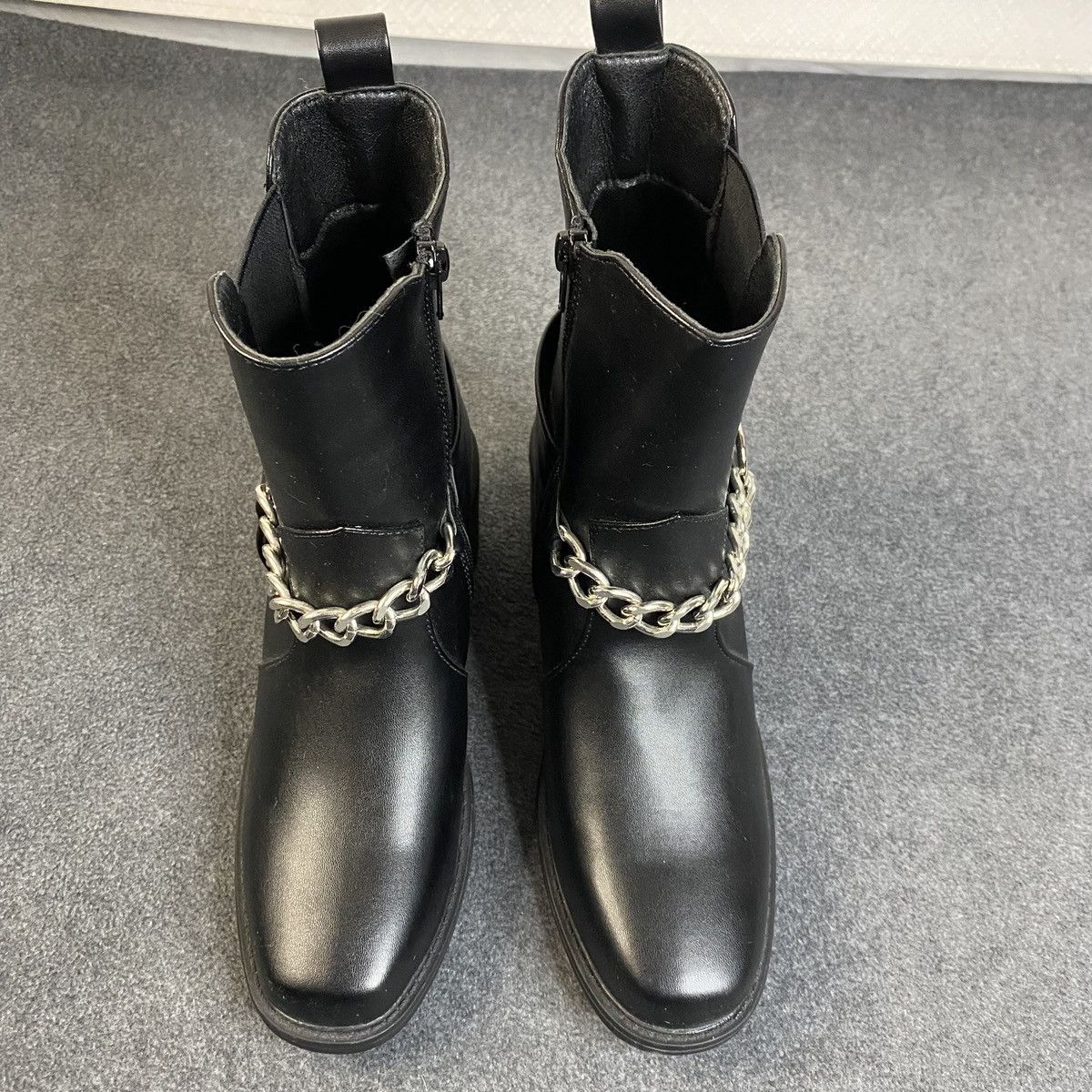 Other Pazzle Chain Accent Ankle Boots Women's Black NWOT Size US 7.5 / IT 37.5 - 2 Thumbnail