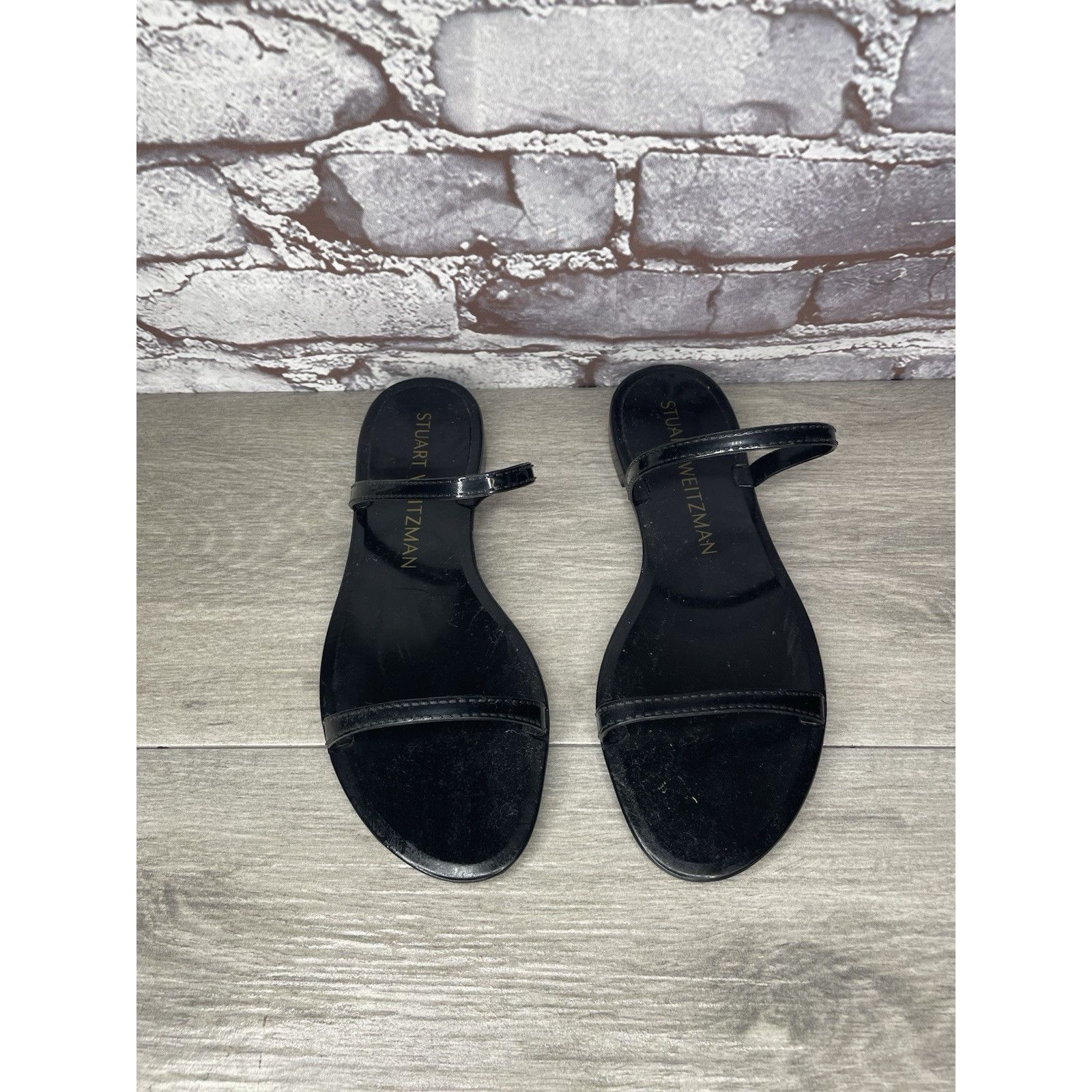 Stuart Weitzman Stuart Weitzman Black Sawyer Jelly Flats Slides Sandals Wome Size US 7 / IT 37 - 3 Thumbnail