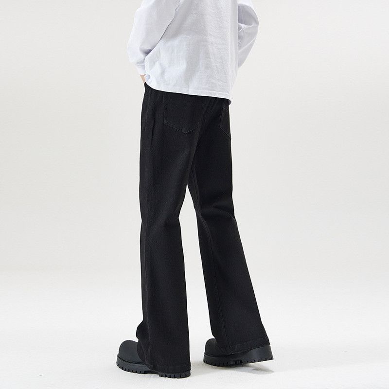 Japanese Brand Black retro men's slim fit curved flare jeans Size US 32 / EU 48 - 3 Thumbnail