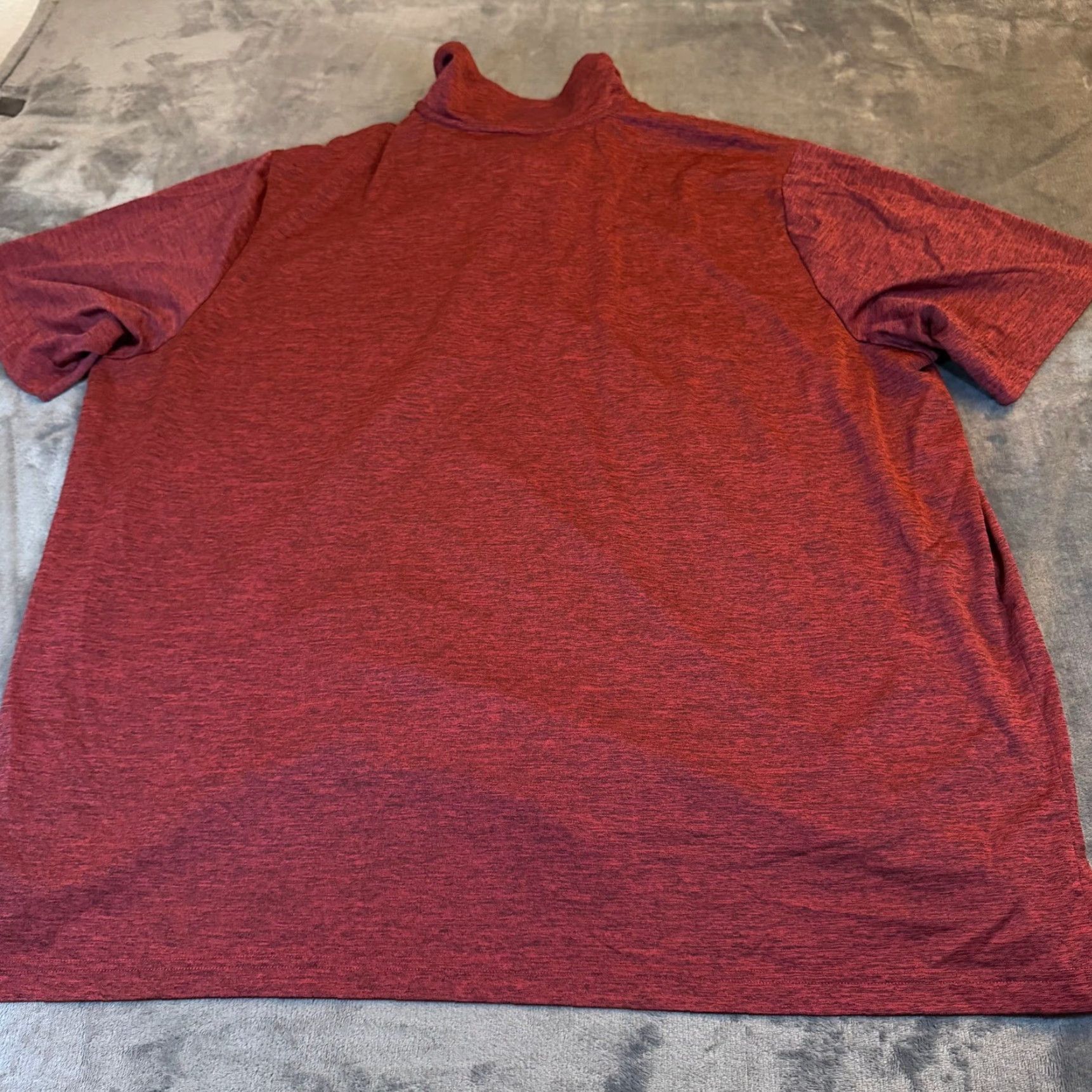 Alfani Alfani Polo Shirt Mens 3XB Big Tall Red Heathered Short Sleeve Quarter Zip Size US XXL / EU 58 / 5 - 4 Thumbnail