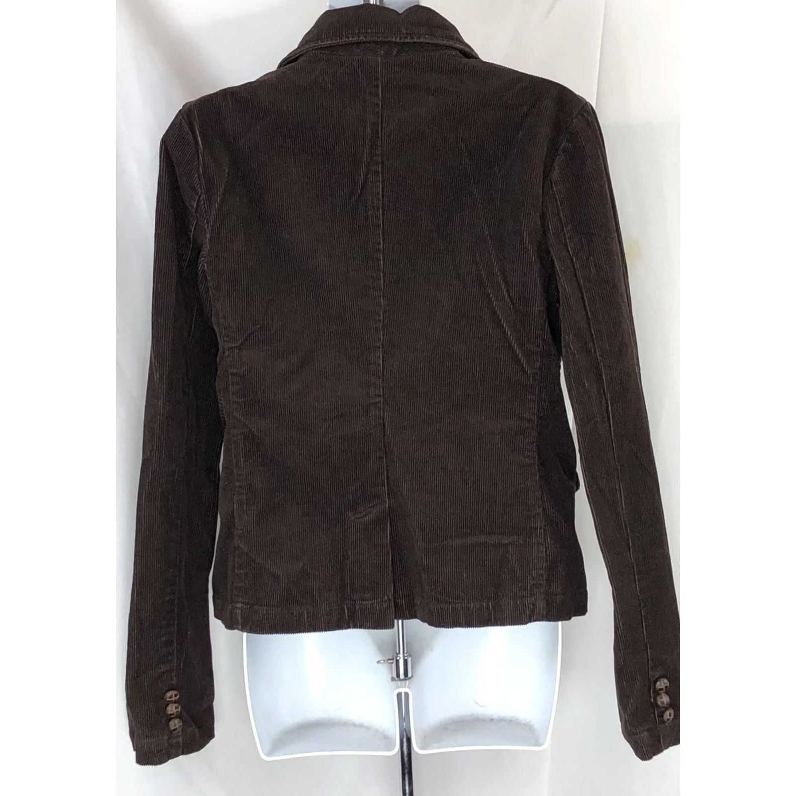 American Eagle Outfitters VINTAGE American Outfitters Blazer Jacket Women M Brown Corduroy 2-Button Career 2009 Bohemian Retro Classic Modern Fall Spring Summer Winter Size M / US 6-8 / IT 42-44 - 3 Thumbnail