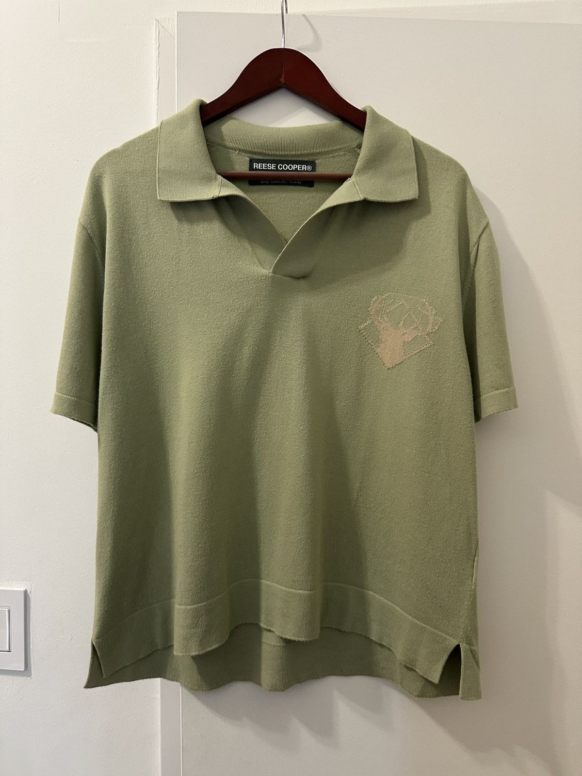 Reese cooper cropped green polo shirt Size M