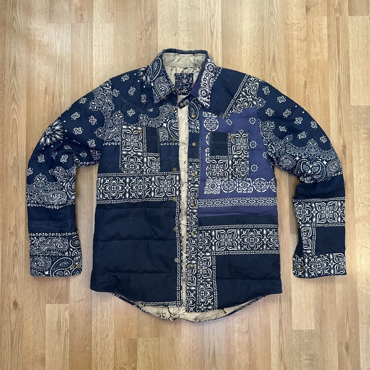 Visvim Navy Kerchief Down Jacket