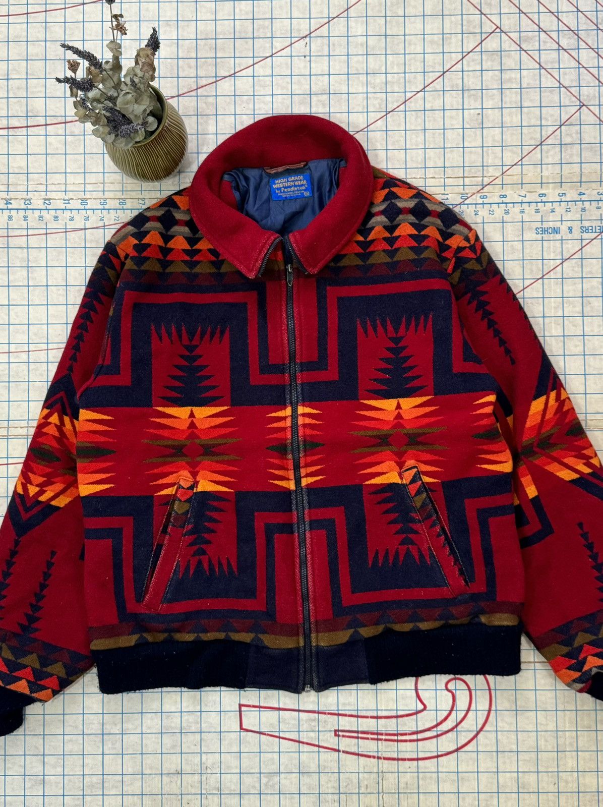 image of Vintage Pendleton Navajo Wool Jacket Size Xl, Men's