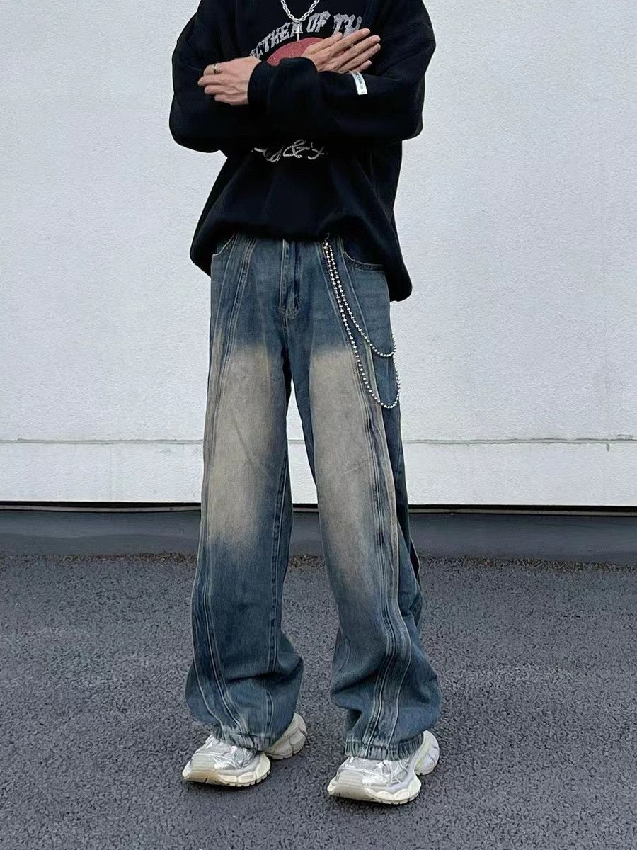Japanese Brand × Jean Vintage draped washed distressed loose jeans Size US 34 / EU 50 - 2 Thumbnail