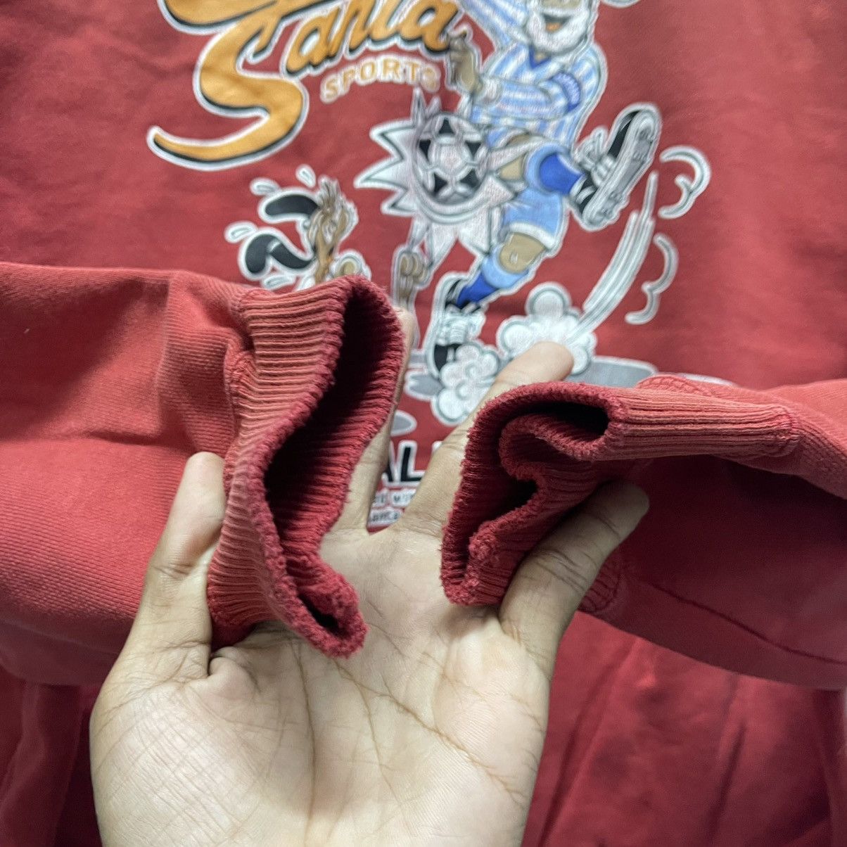 Vintage 1990s Captain Santa Football Club Sweatshirt Red Graphic Size US M / EU 48-50 / 2 - 8 Thumbnail