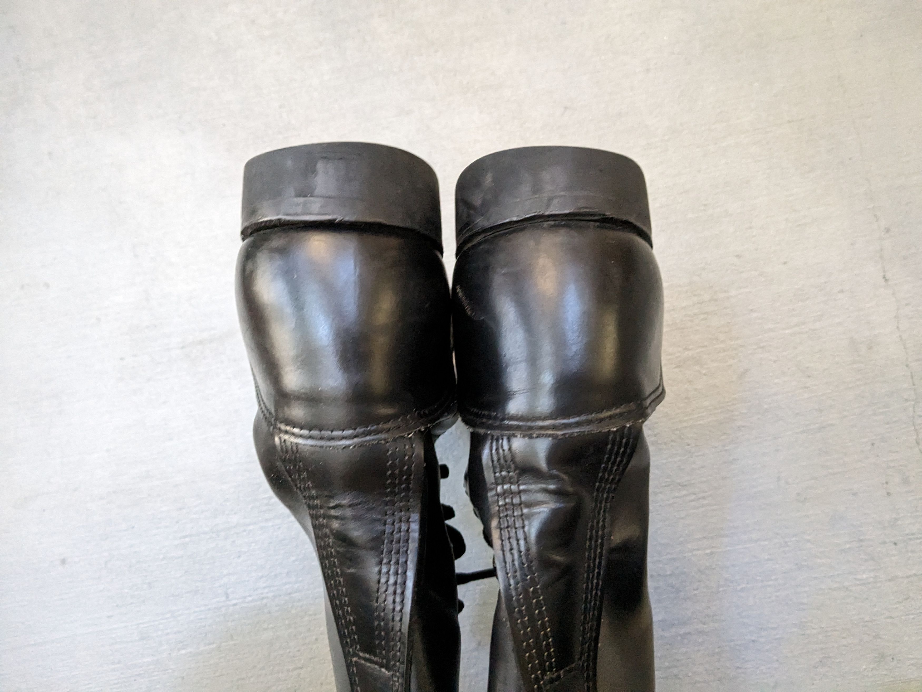Vintage Vintage Combat Boots Black 8.5 Leather Biker Chunky Rubber Size US 8.5 / EU 41-42 - 13 Thumbnail