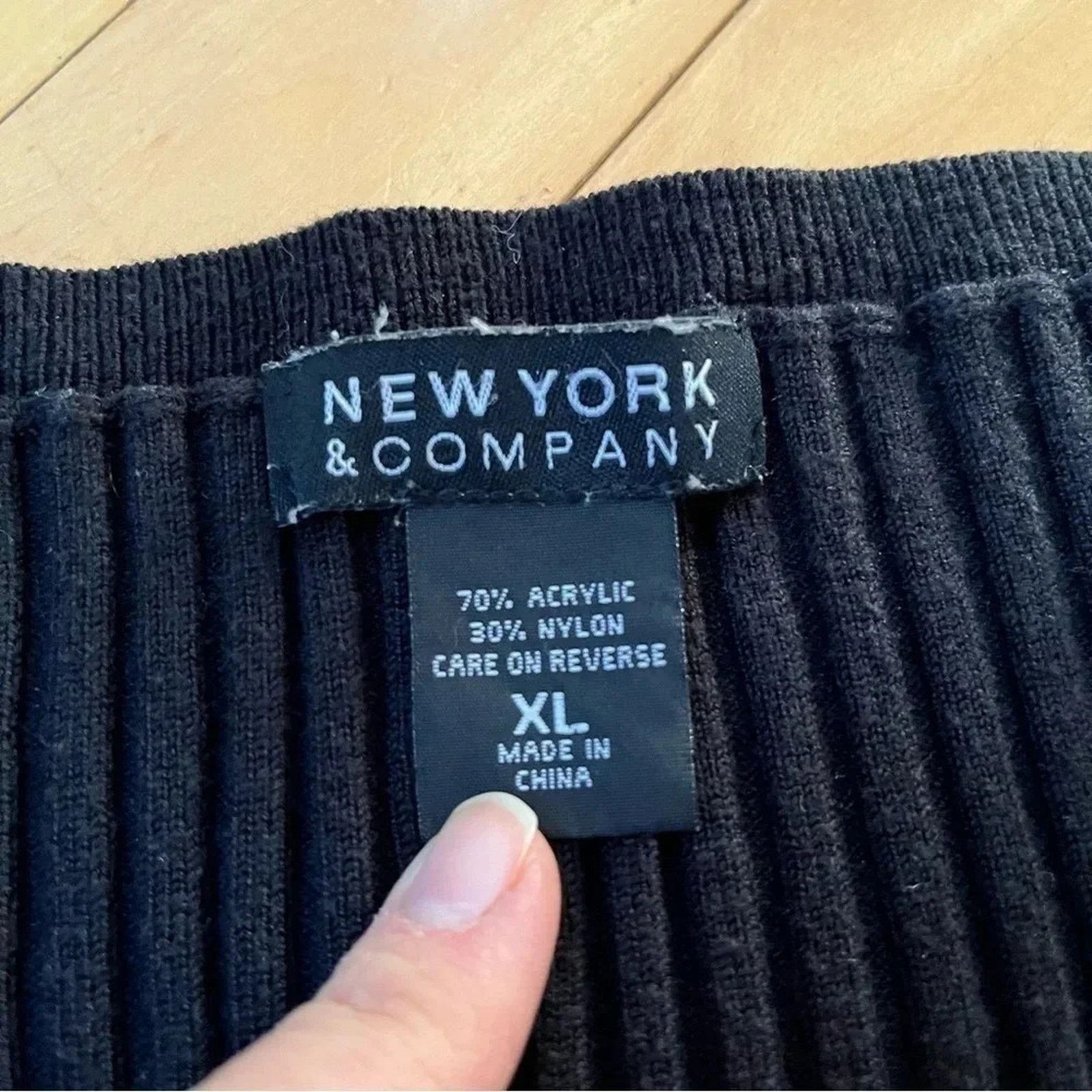 Other New York & Company Women's Sweater Sz XL Black Stretch 90’s Size XL / US 12-14 / IT 48-50 - 3 Thumbnail