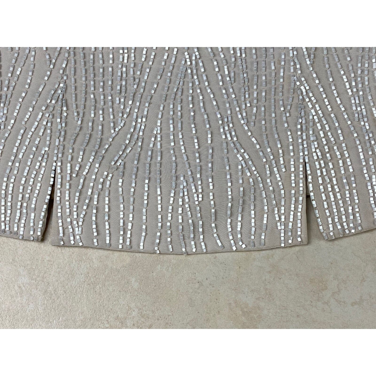 Bob Mackie VTG Bob Mackie Boutique Beaded Tank Top Beige Cream s Size S / US 4 / IT 40 - 2 Thumbnail