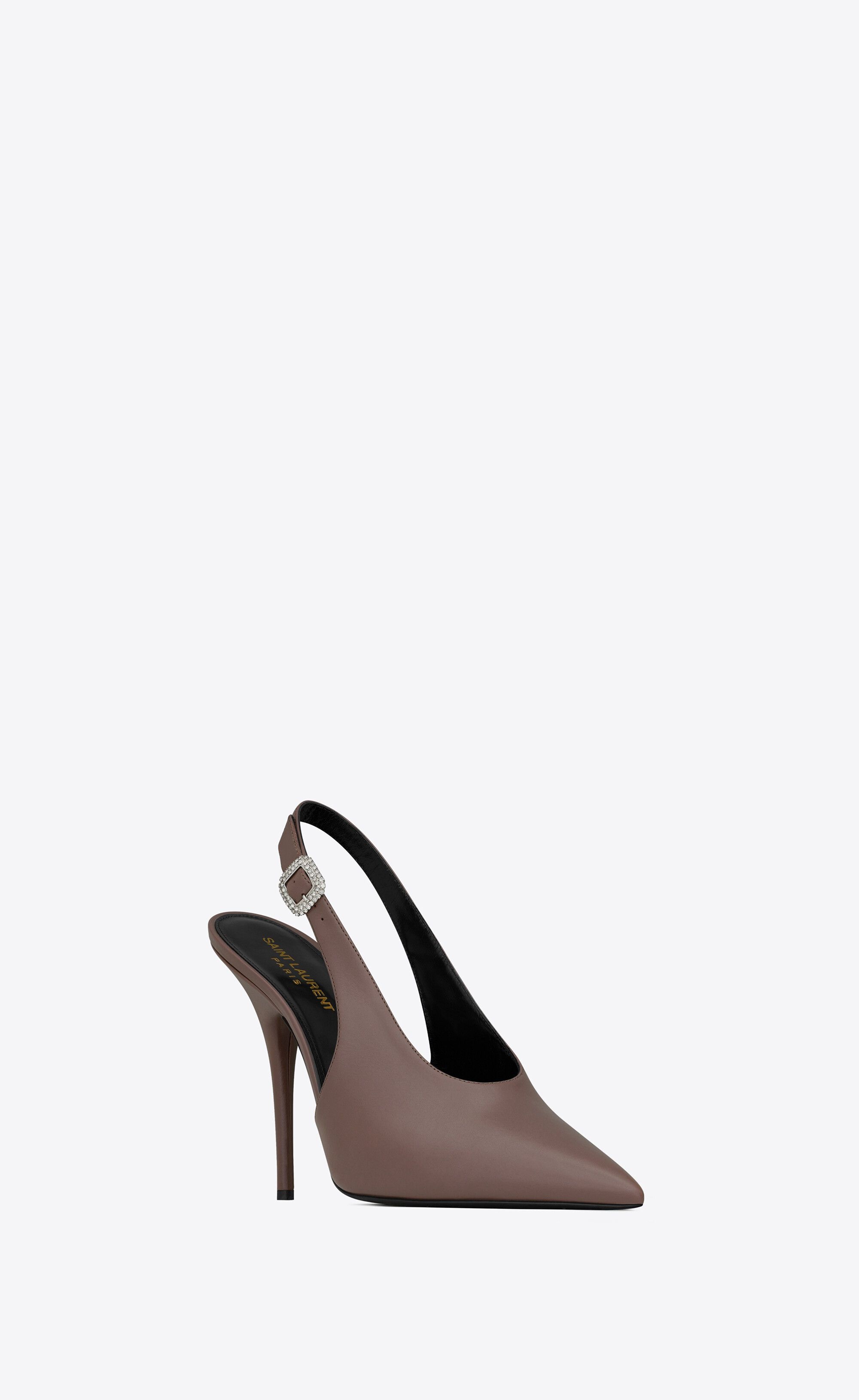 Saint Laurent Paris o1s1wg110225 746833 Yasmeen Slingback Pumps Shiny Leather Size US 6.5 / IT 36.5 - 3 Thumbnail
