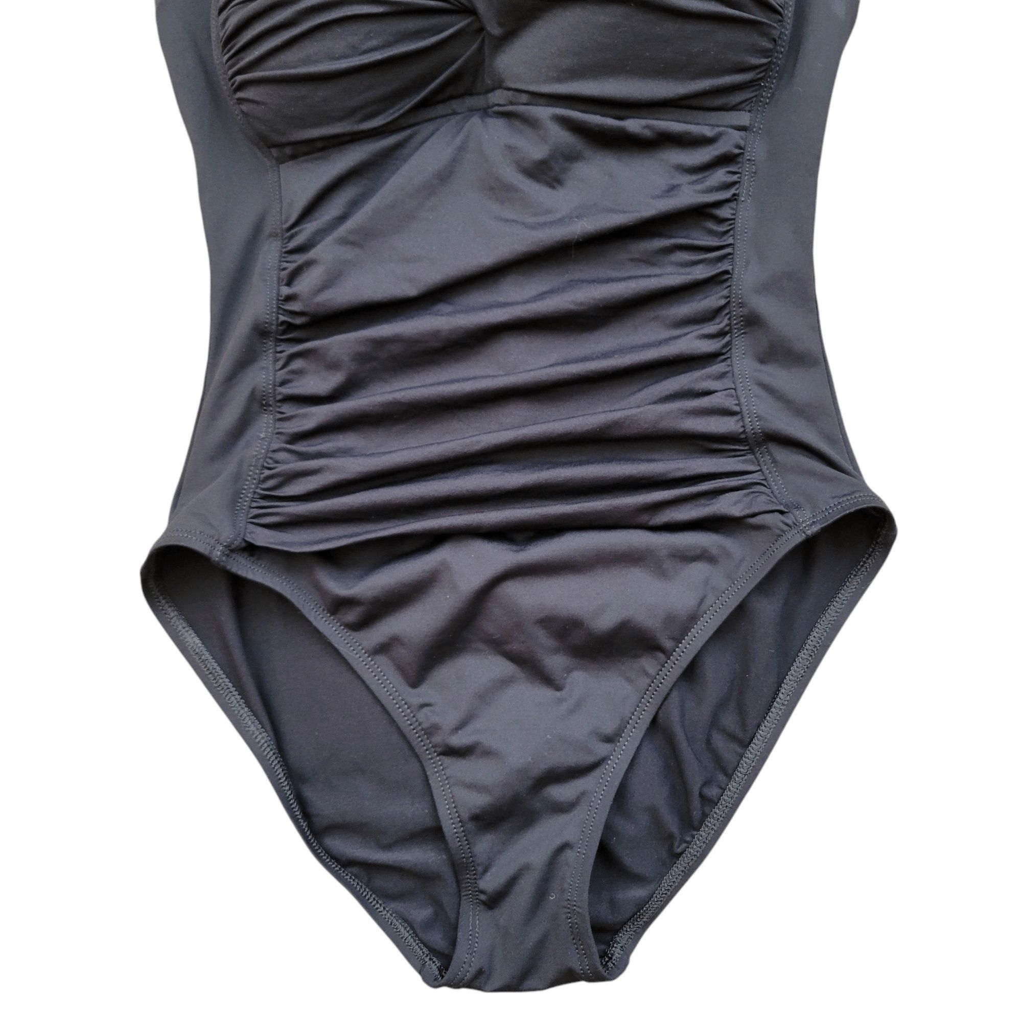 Other La Blanca by Rod Beattie Shirred One Swimsuit Size 6 Black Size ONE SIZE - 6 Thumbnail
