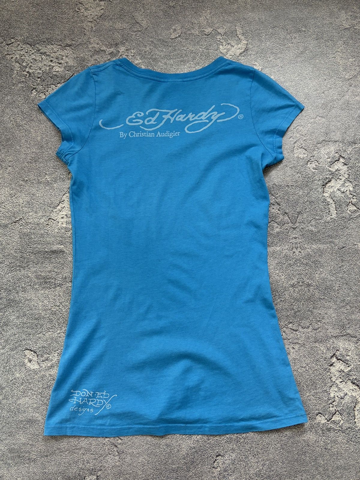Ed Hardy Ed Hardy Koi Fish Tattoo Graphic T-Shirt Blue Women’s S Size S / US 4 / IT 40 - 2 Thumbnail
