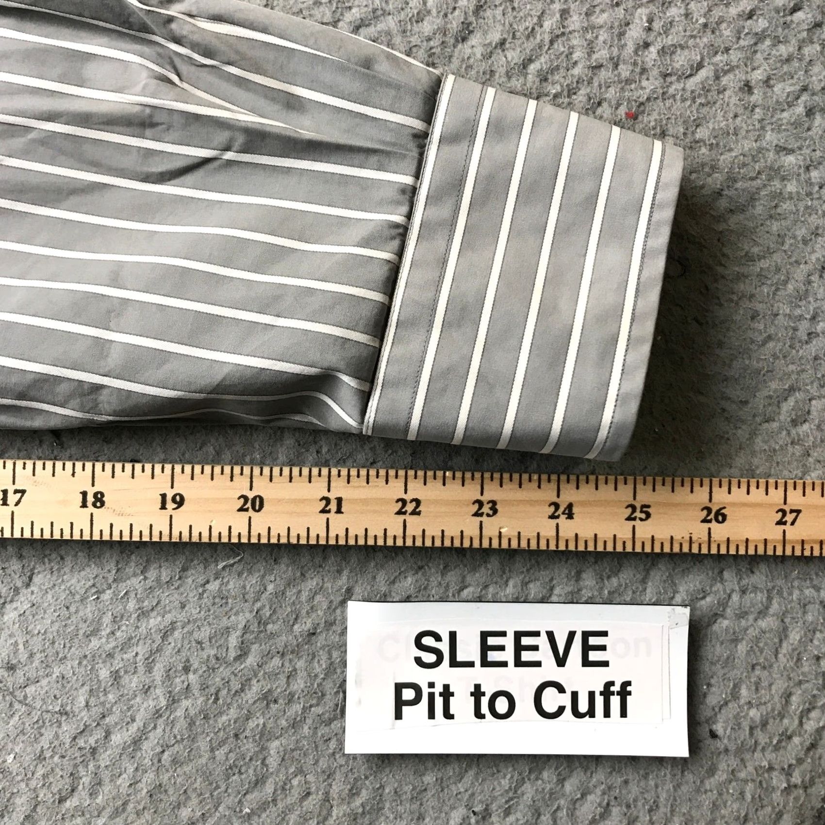 Abercrombie & Fitch Abercrombie & Fitch Muscle Dress Shirt Men XXL Long Sleeve Vertical Striped Gray Size 48R - 7 Thumbnail