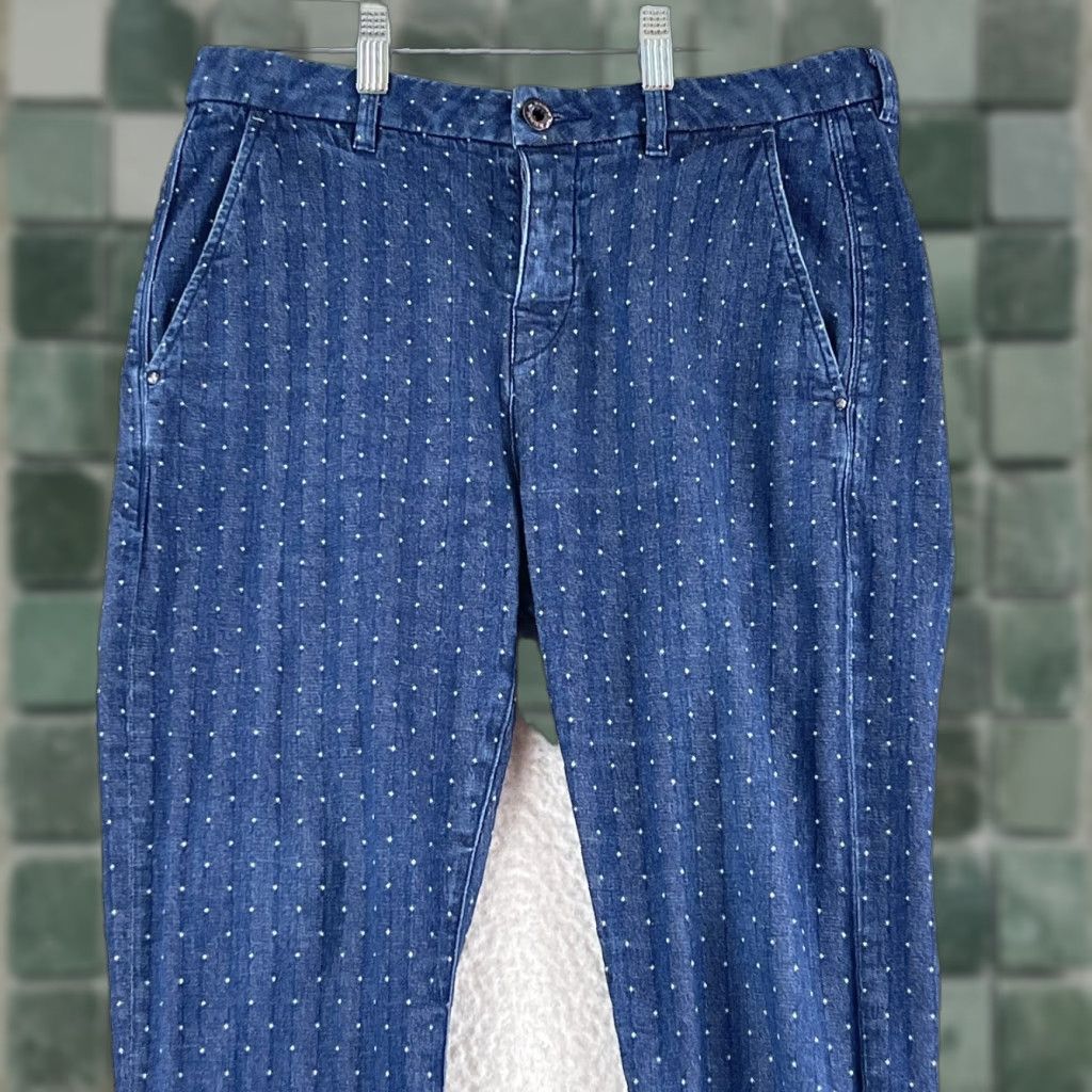 Scotch & Soda Scotch & Soda Jeans Womens Slim Tapered Mid-Rise Dot Print Blue Size 27 Regular Size 27" / US 4 / IT 40 - 1 Thumbnail