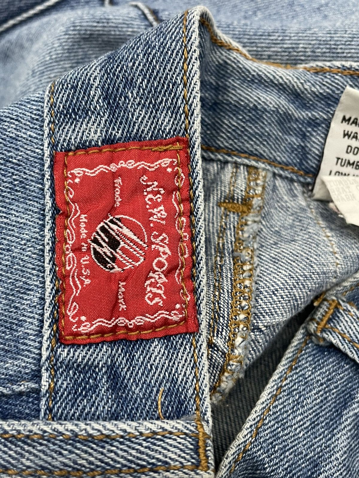 In The Attic Vintage 90s Designer NewSports Usa Super Kinky Flared Denim Size US 27 - 16 Thumbnail