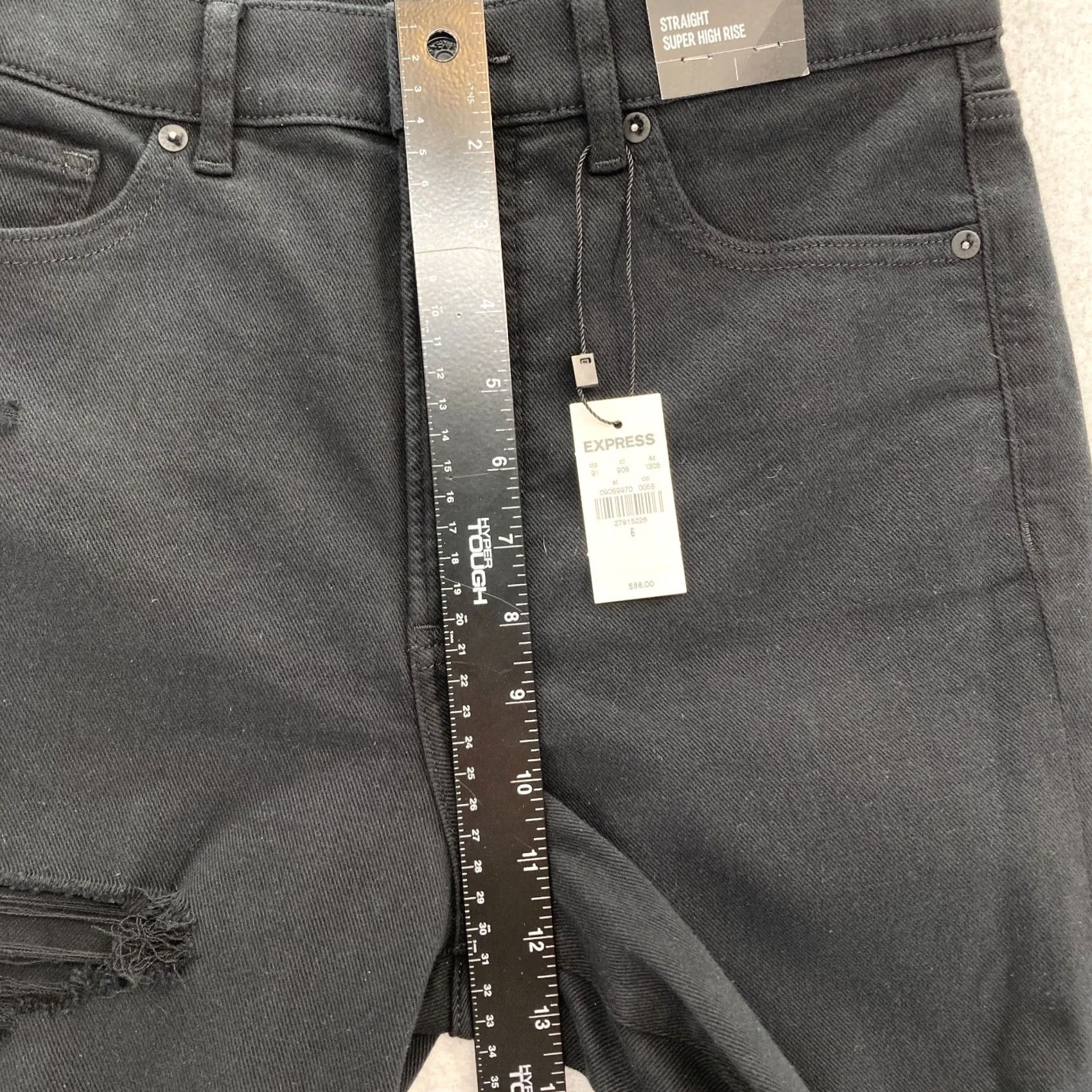 Express Express Pants Women 6 Black Stretch Knit Straight Leg High Rise NWT Size 28" / US 6 / IT 42 - 7 Thumbnail