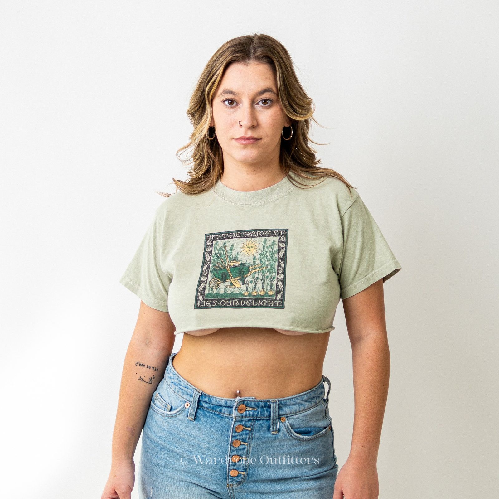 Designer Cottagcore x Fairycore Cropped Tee Shirt Size S / US 4 / IT 40 - 2 Thumbnail