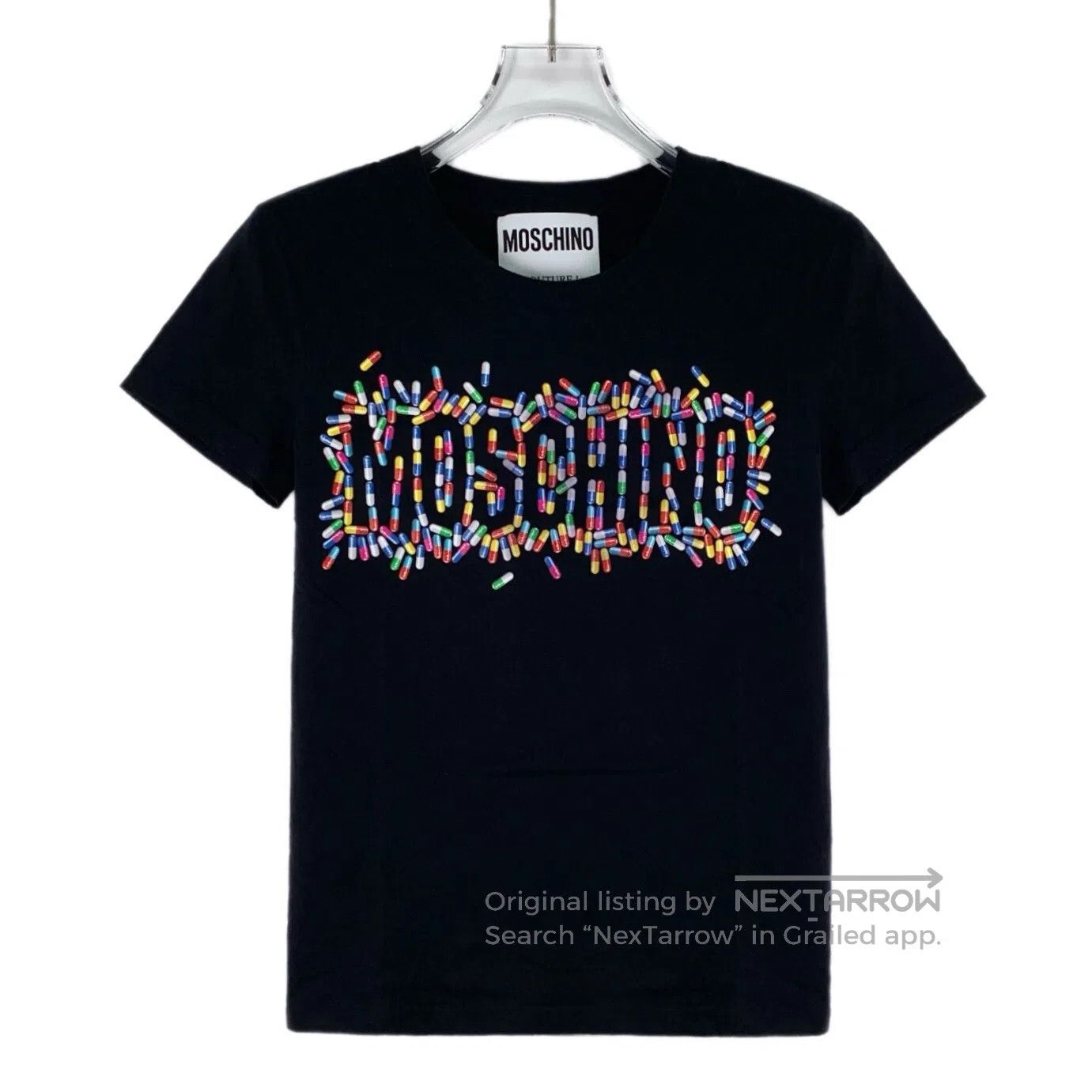 Moschino Moschino Black capsule letter print cotton round neck shor Size US XS / EU 42 / 0 - 1 Thumbnail