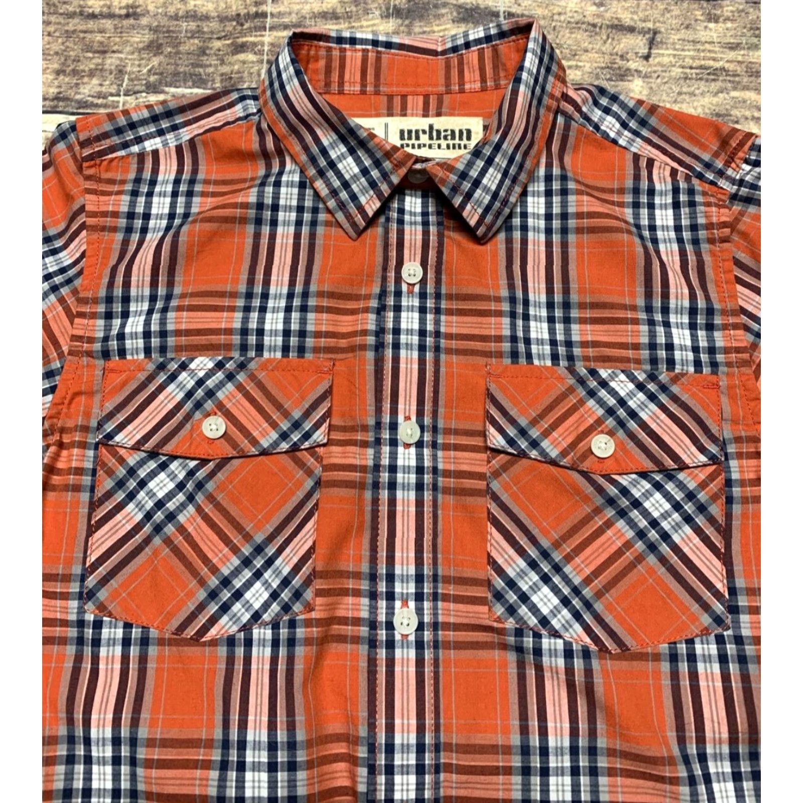 Vintage VINTAGE Urban Pipeline Mens Long Sleeve Button Up Shirt Red White Plaid Size US L / EU 52-54 / 3 - 2 Thumbnail