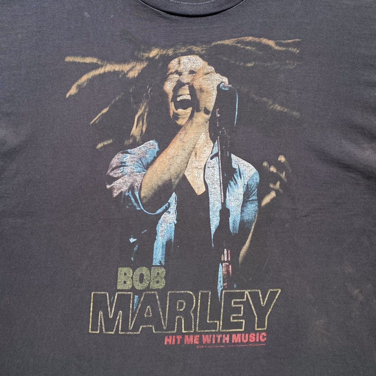 Band Tees × Bob Marley × Zion Rootswear Vintage Bob Marley Sun Faded Tshirt Zion Tag Made in Usa Size US XXL / EU 58 / 5 - 2 Thumbnail