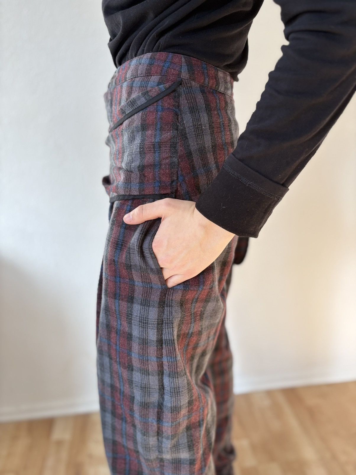 Henrik Vibskov 00s Vintage Henrik Vibskov Retro Plaid Trousers Pants Y2K Size US 35 - 12 Thumbnail