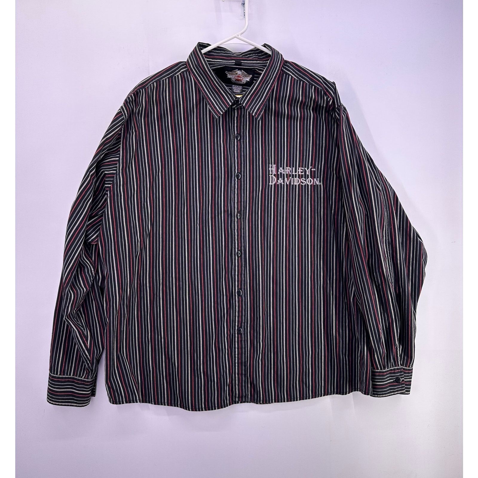 Harley Davidson Harley Davidson Striped Button Shirt Long Sleeve Size 3xl Size US XXL / EU 58 / 5 - 2 Thumbnail