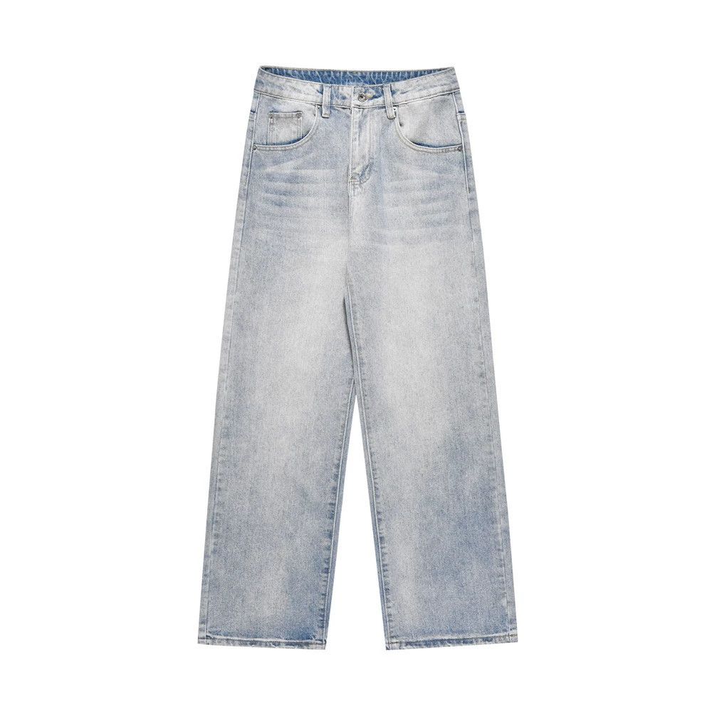 Vintage Men's street wide-leg loose washed straight jeans Size US 32 / EU 48 - 1 Thumbnail
