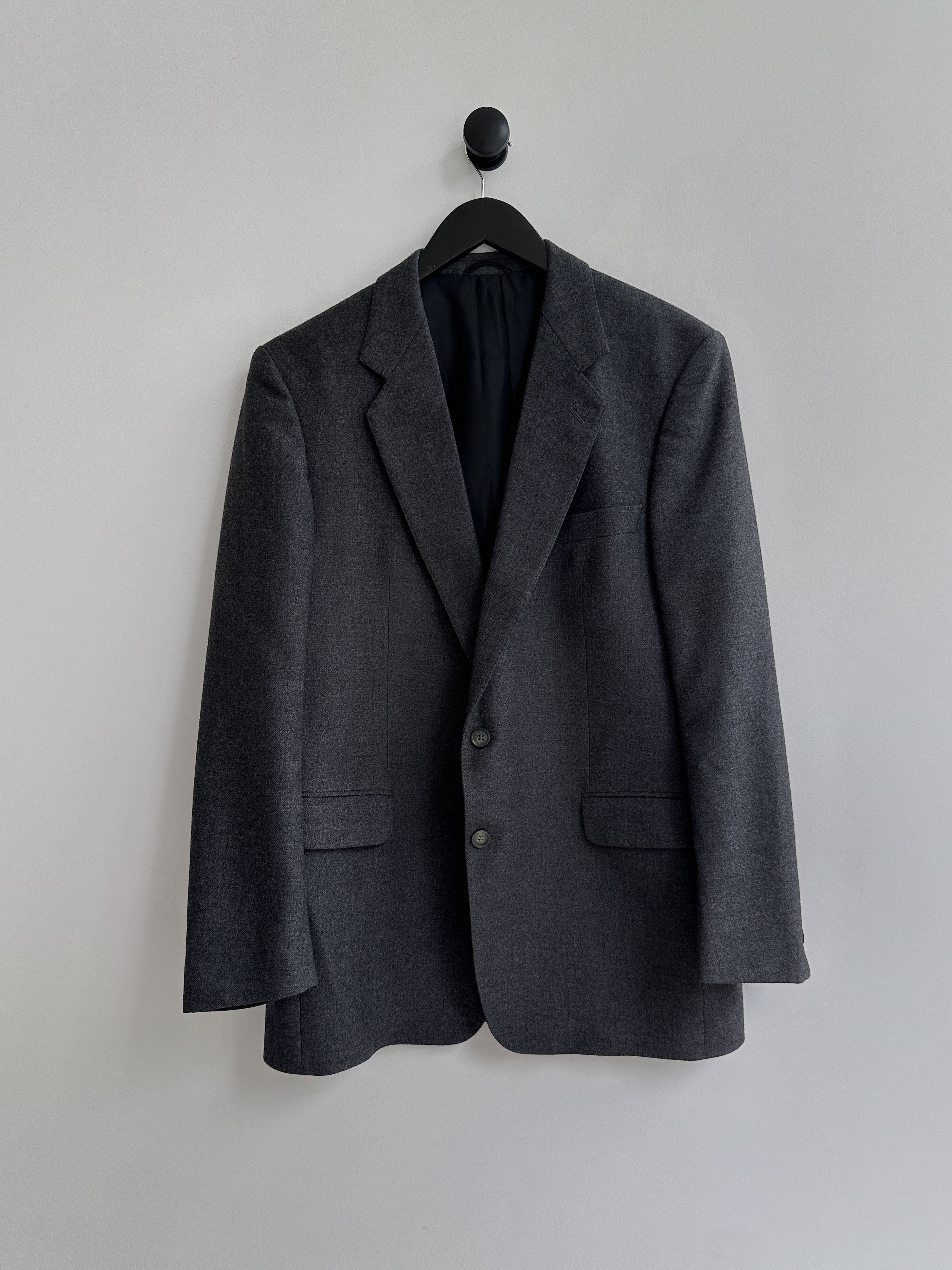 Burberry Vintage Burberry Gray Wool Blazer Jacket Size 50R - 1 Thumbnail