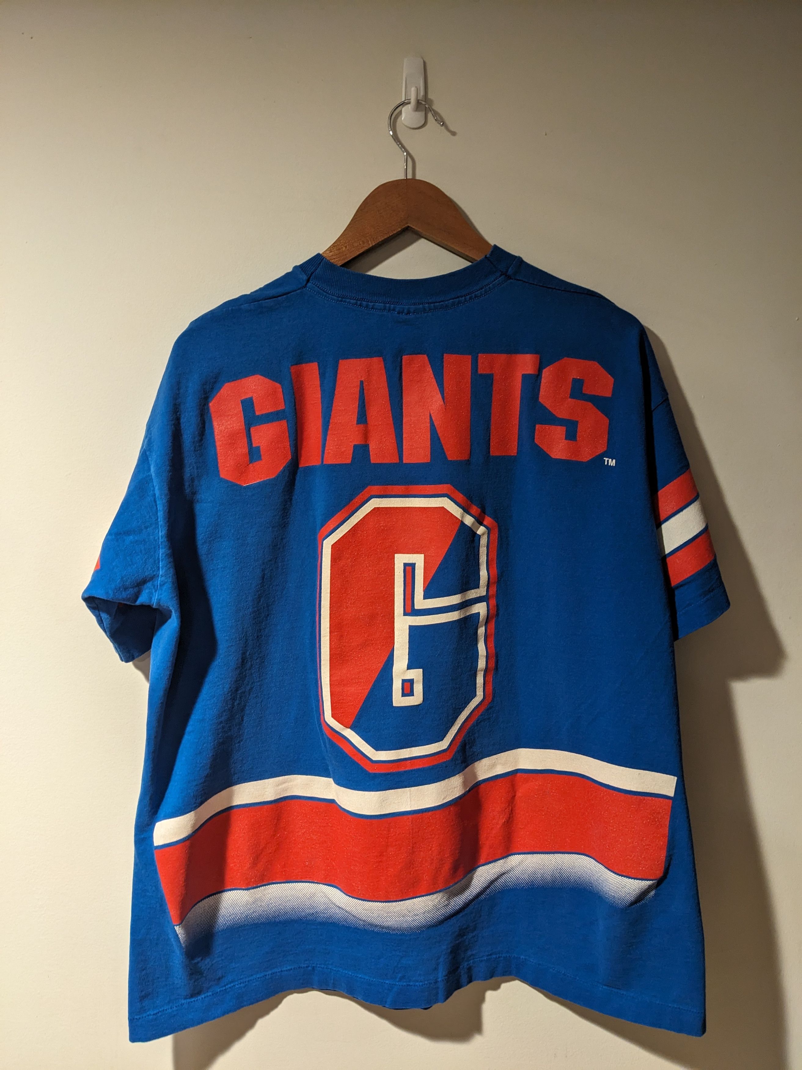 NFL × Vintage Vintage 90s New York Giants NFL Football Salem T-Shirt Size US XL / EU 56 / 4 - 5 Thumbnail