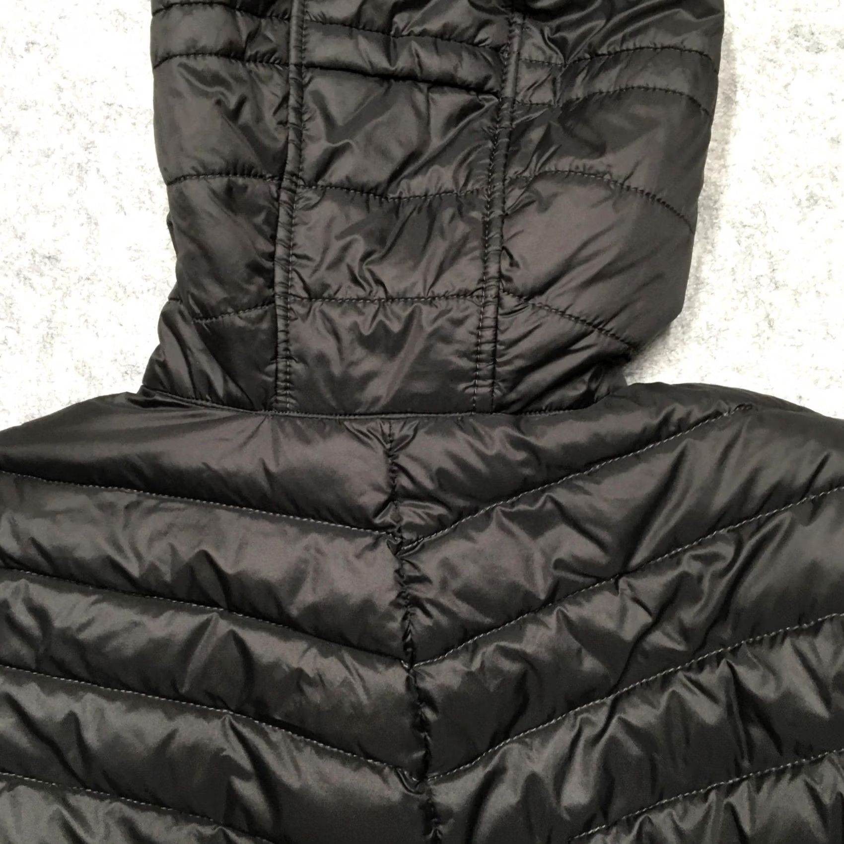 Lands' End Lands' End Puffer Jacket Women L Tall Black Hooded Quilted Mid Length Winter Coat Size L / US 10 / IT 46 - 7 Thumbnail