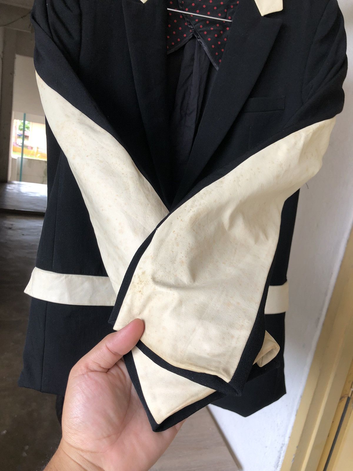 Number (N)ine Rare❗️Number Nine Distressed Leather Blazer Jacket Size US S / EU 44-46 / 1 - 18 Thumbnail