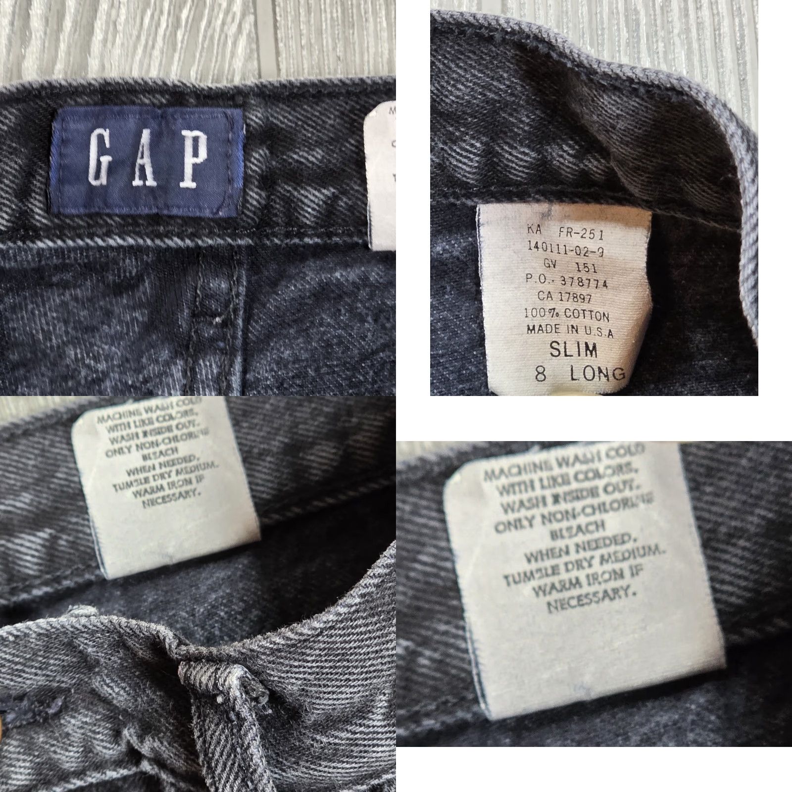 Gap Gap Jeans 27x31 Slim High Rise Black Stonewash 90s Mom Jeans 8 Long USA Womens Size 30" / US 8 / IT 44 - 8 Thumbnail