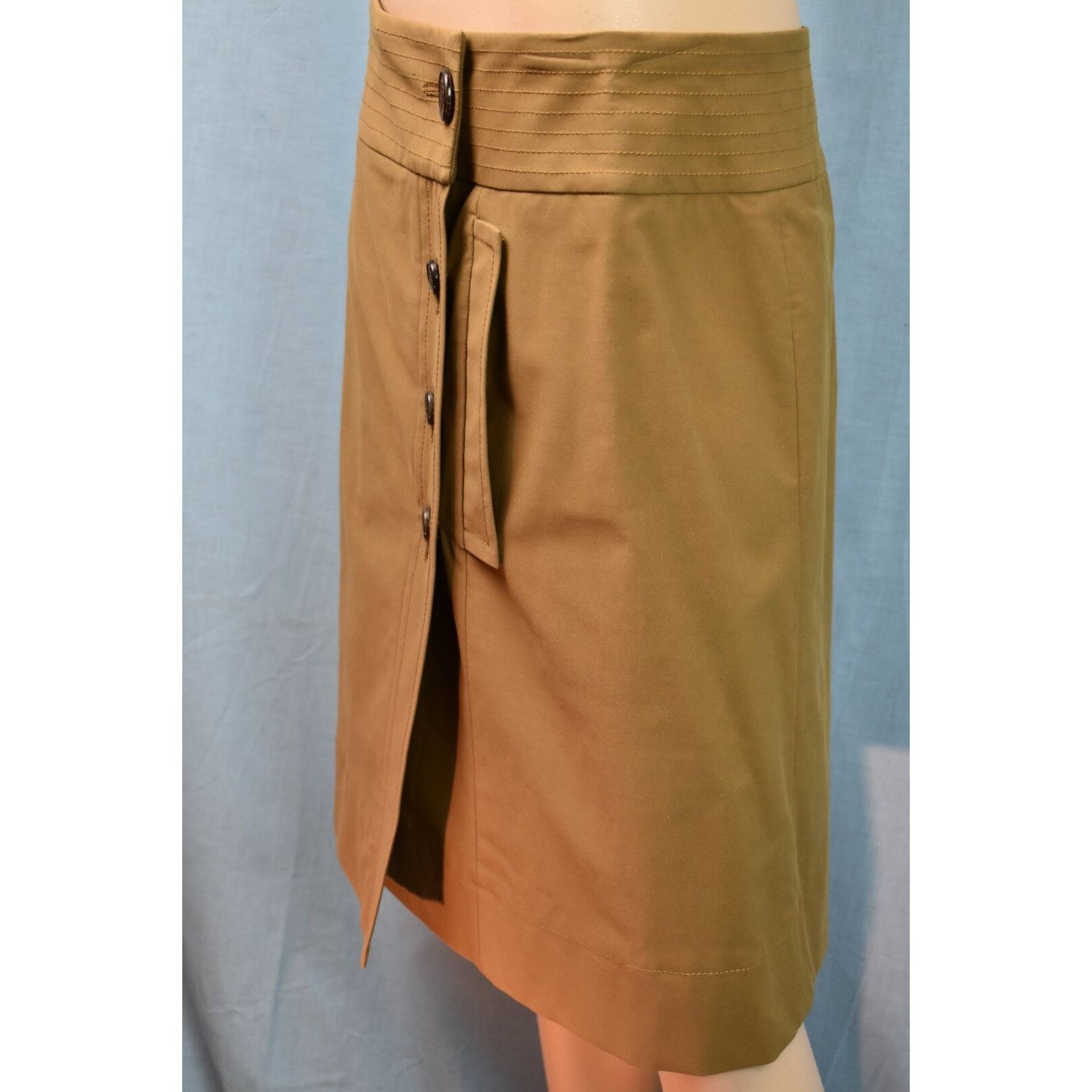 Gucci GUCCI 200269 DISTRESS BROWN COTTON LOGO BUTTON SKIRT 44 $695 Size 30" / US 8 / IT 44 - 5 Thumbnail