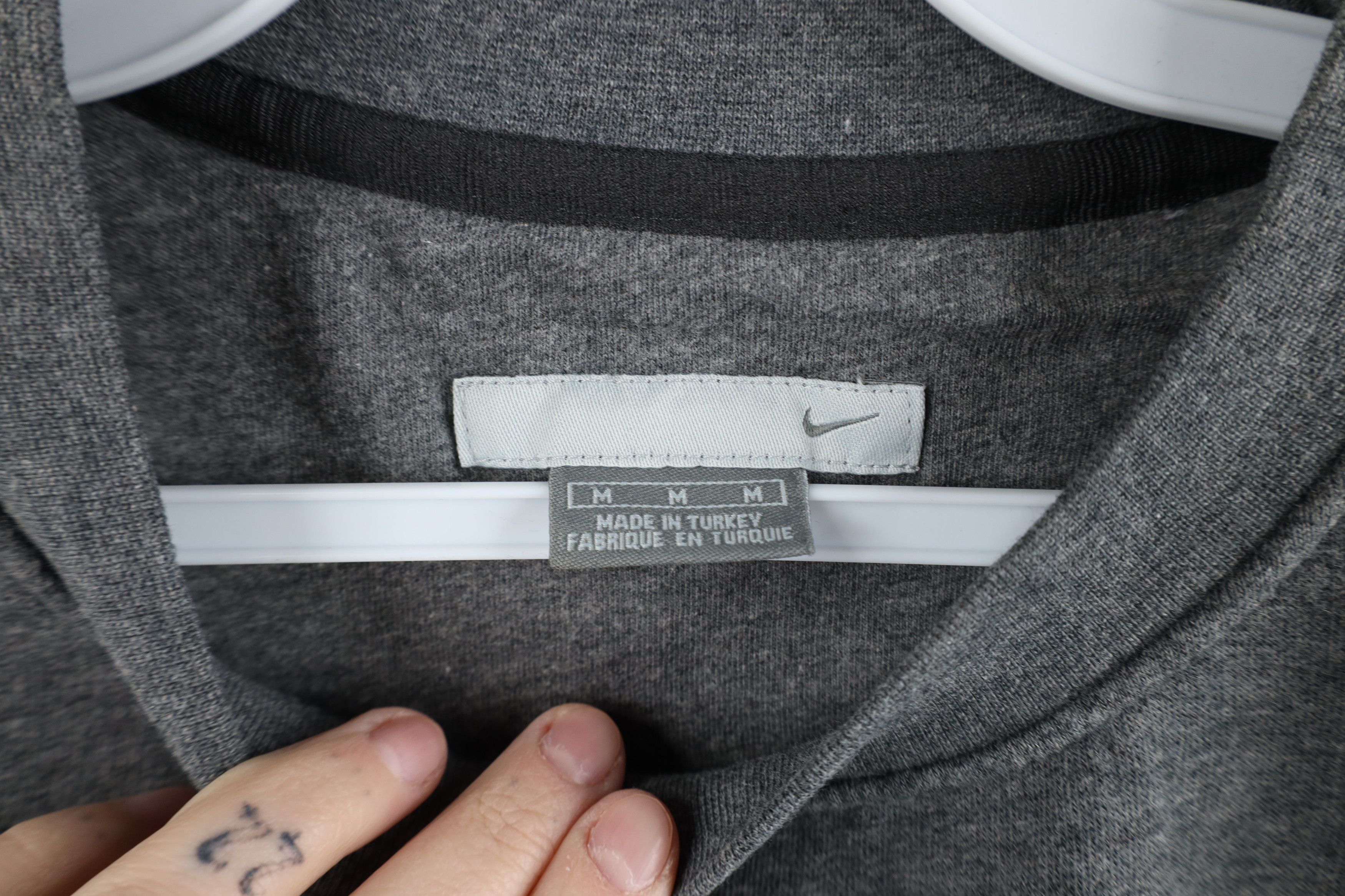 Nike × Vintage Vintage 90s Y2K Nike Scott Mini Swoosh Sweatshirt Gray Size US M / EU 48-50 / 2 - 8 Thumbnail