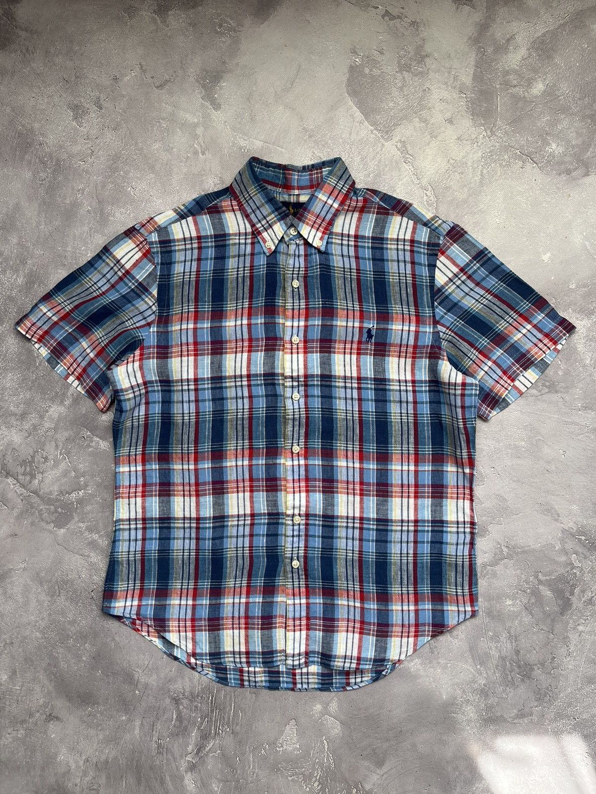Polo Ralph Lauren Polo Ralph Lauren Checked Short Sleeve Shirt Button Linen Size US M / EU 48-50 / 2 - 1 Thumbnail