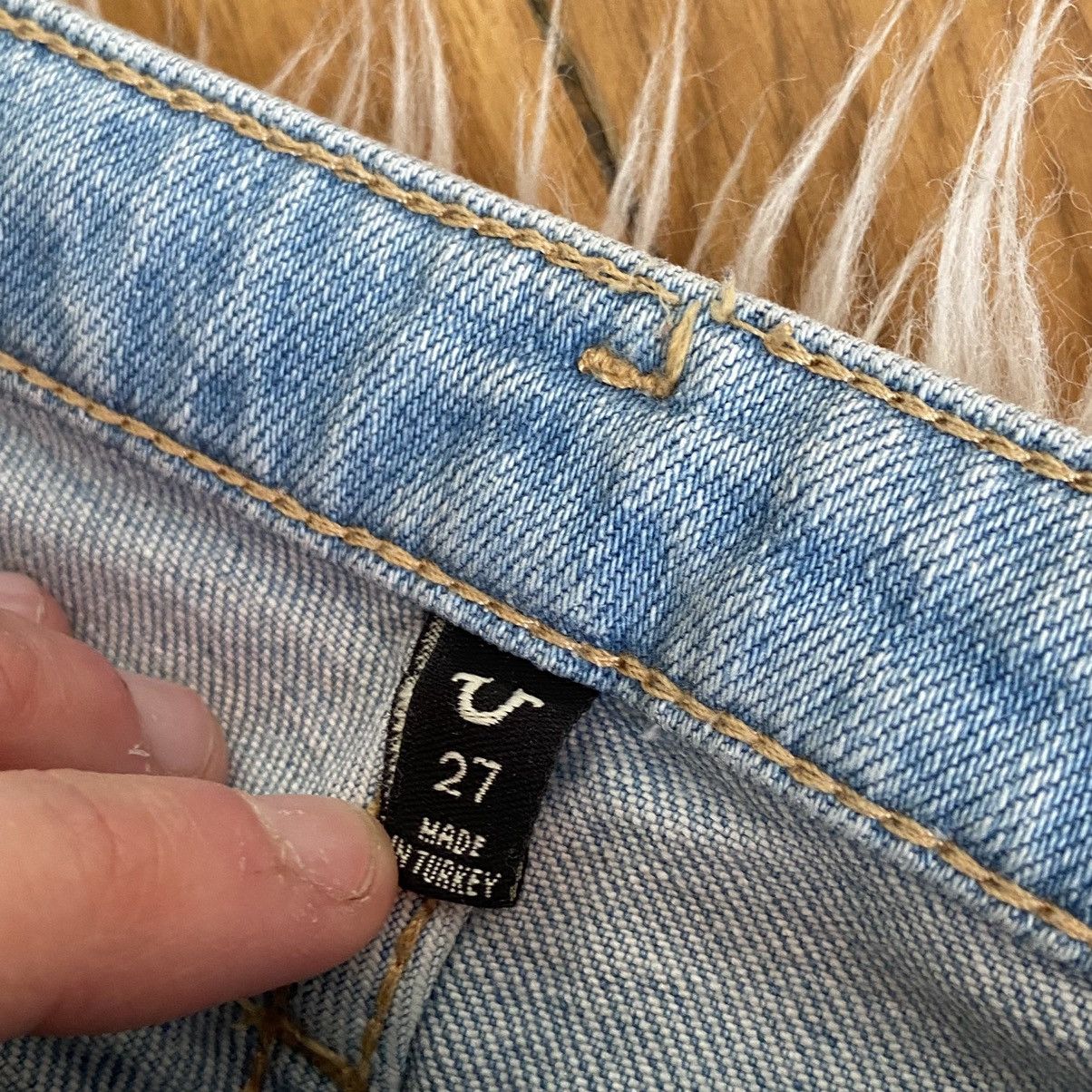 If Six Was Nine × True Religion 📌 Crazy True Religion Halle Mid Rise Skinny Y2K Denim Jeans Size 27" / US 4 / IT 40 - 15 Thumbnail