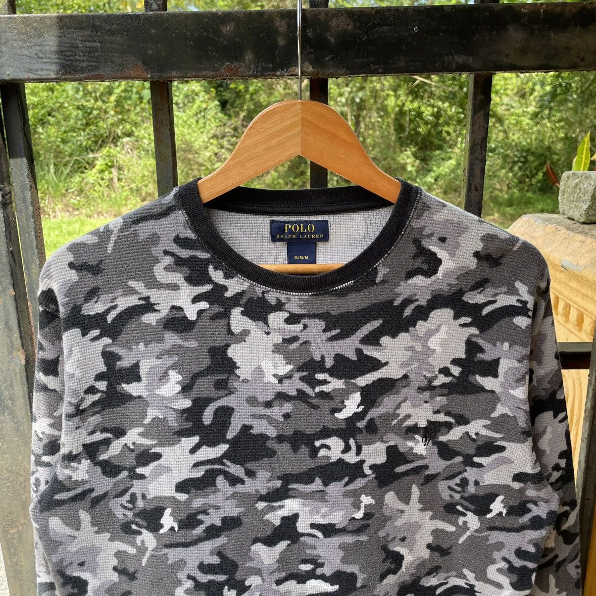 Polo Ralph Lauren × Ralph Lauren × Vintage 🔥Polo Ralph Lauren Small Pony Camo Design Waffle Shirts Size US M / EU 48-50 / 2 - 4 Thumbnail
